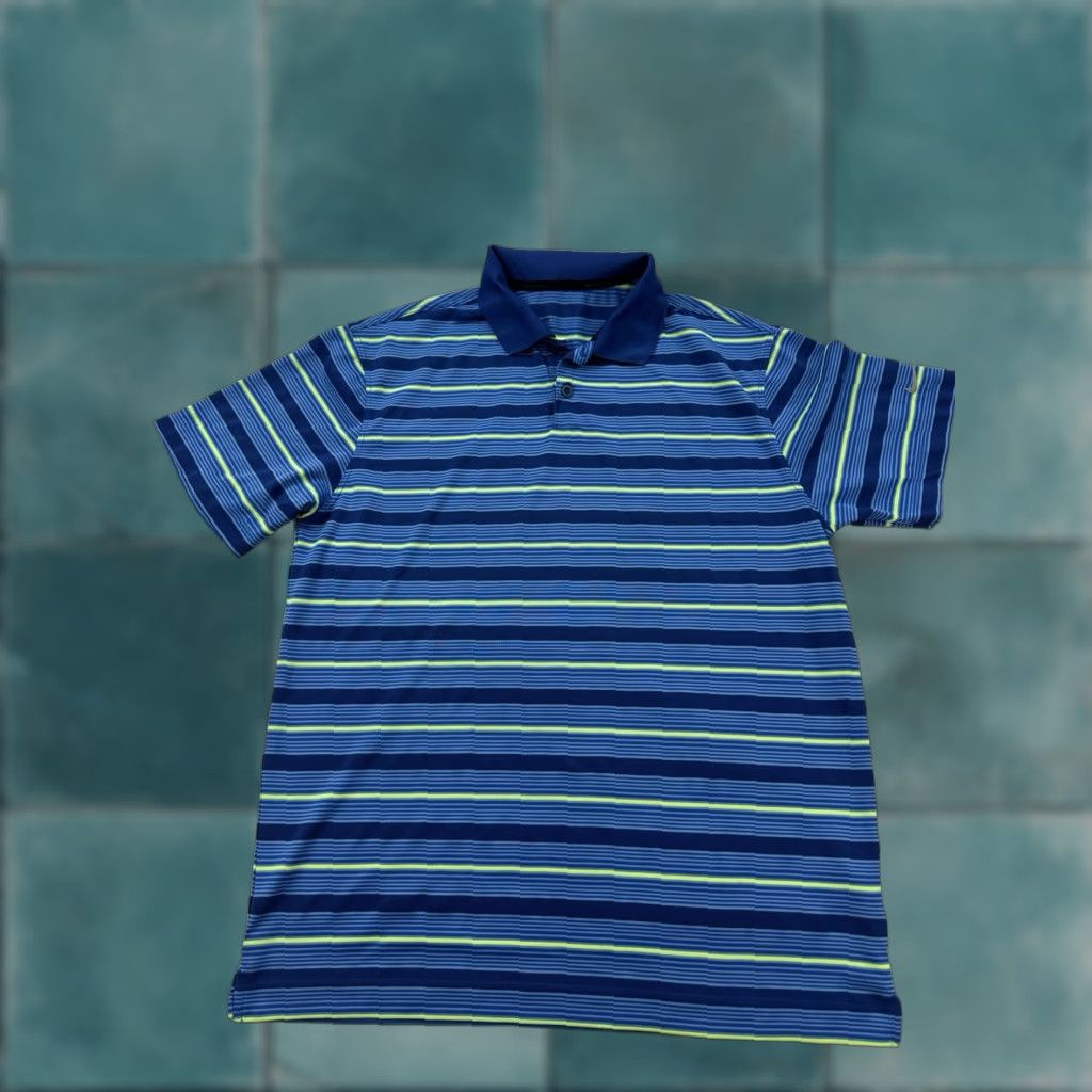 Nike Nike Shirt Mens Medium Blue Striped Golf Polo Dri-Fit Tour Performance Victory Size US M / EU 48-50 / 2 - 1 Thumbnail
