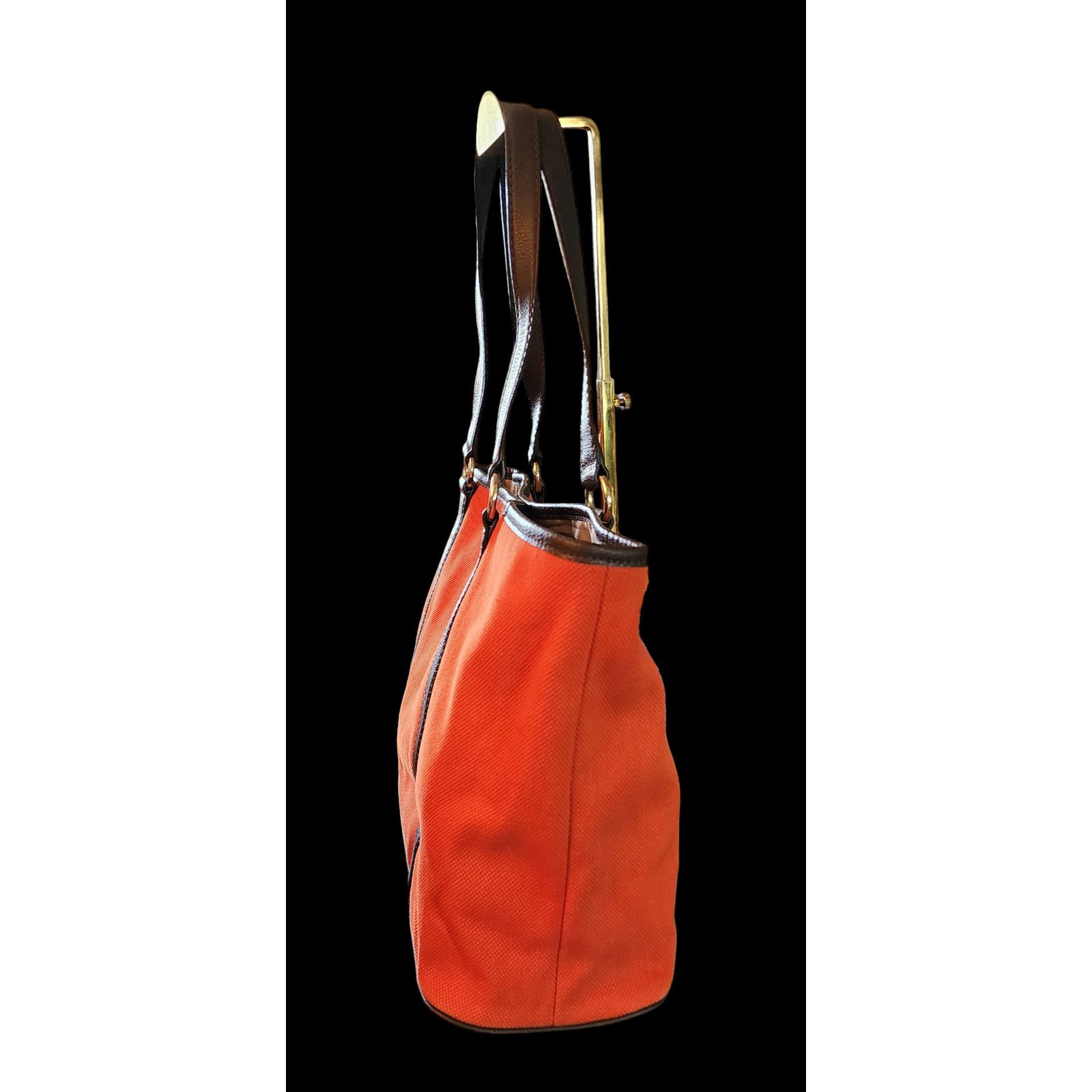 Michael Kors Michael Kors canvas and brown leather XL tote orange. Size ONE SIZE - 7 Thumbnail