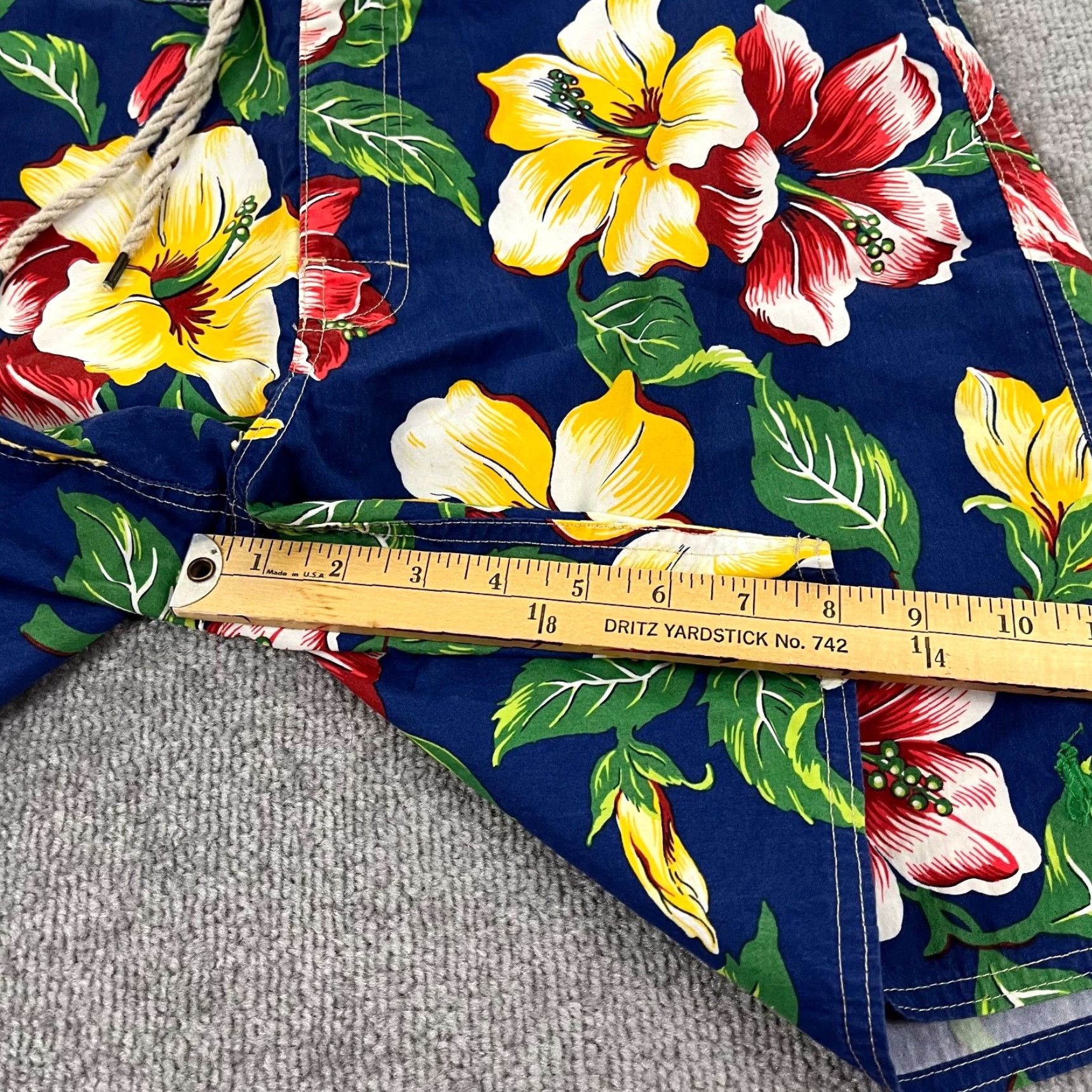 Polo Ralph Lauren Polo Ralph Lauren Swim Trunks Mens 32 x 8" Blue Yellow Floral Lined Board Shorts Size US XS / EU 42 / 0 - 6 Thumbnail