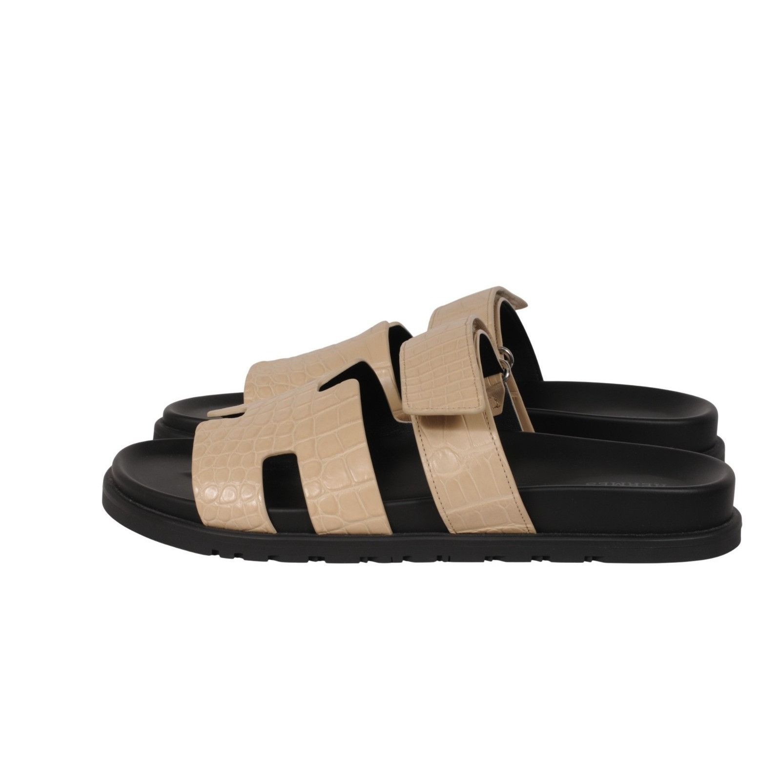Hermes Chypre Sandals Aligator Crocodile Beton Tan Size US 9 / EU 42 - 6 Thumbnail