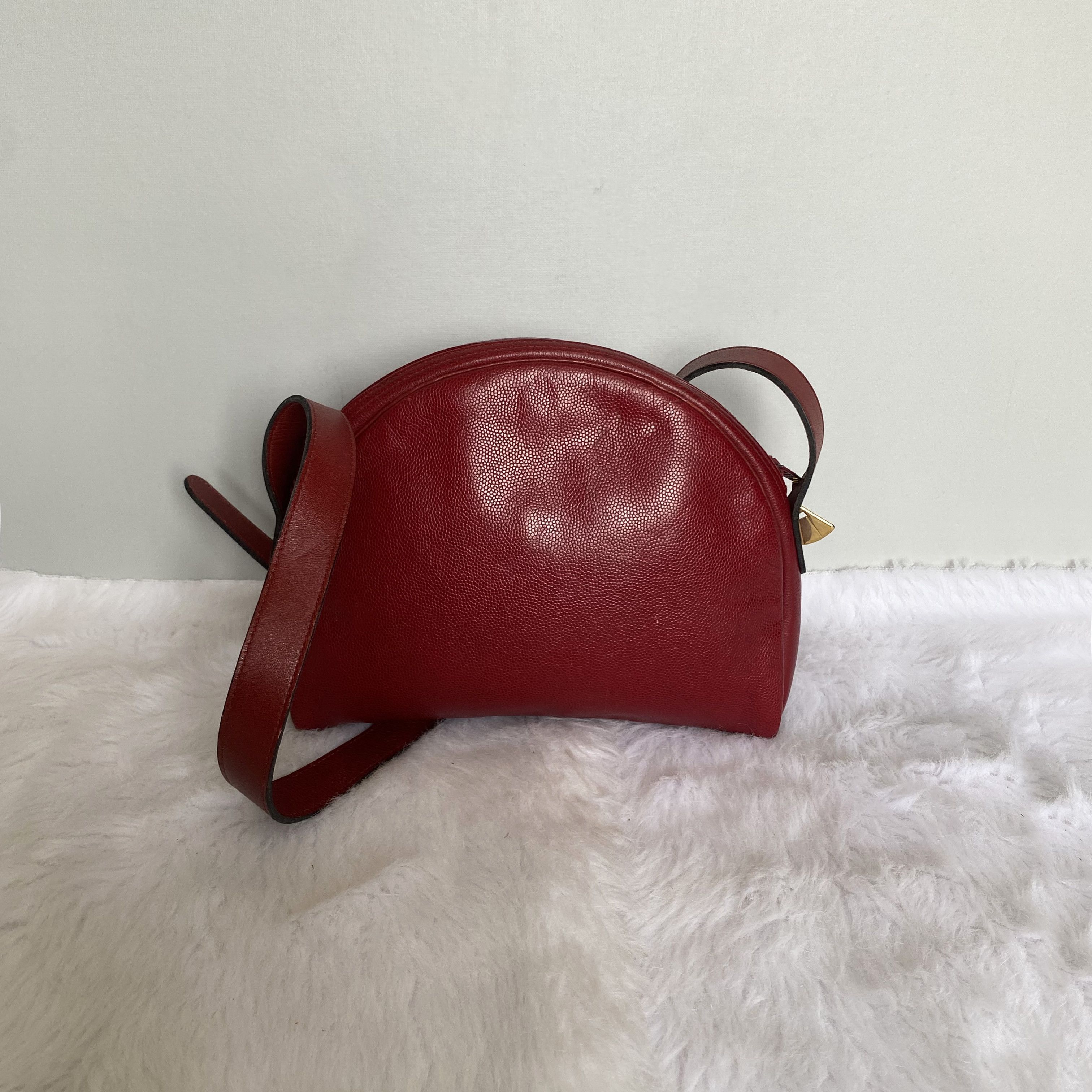Karl Lagerfeld × Vintage KARL LAGERFELD Vintage Red Leather Shoulder Bag Size ONE SIZE - 4 Thumbnail