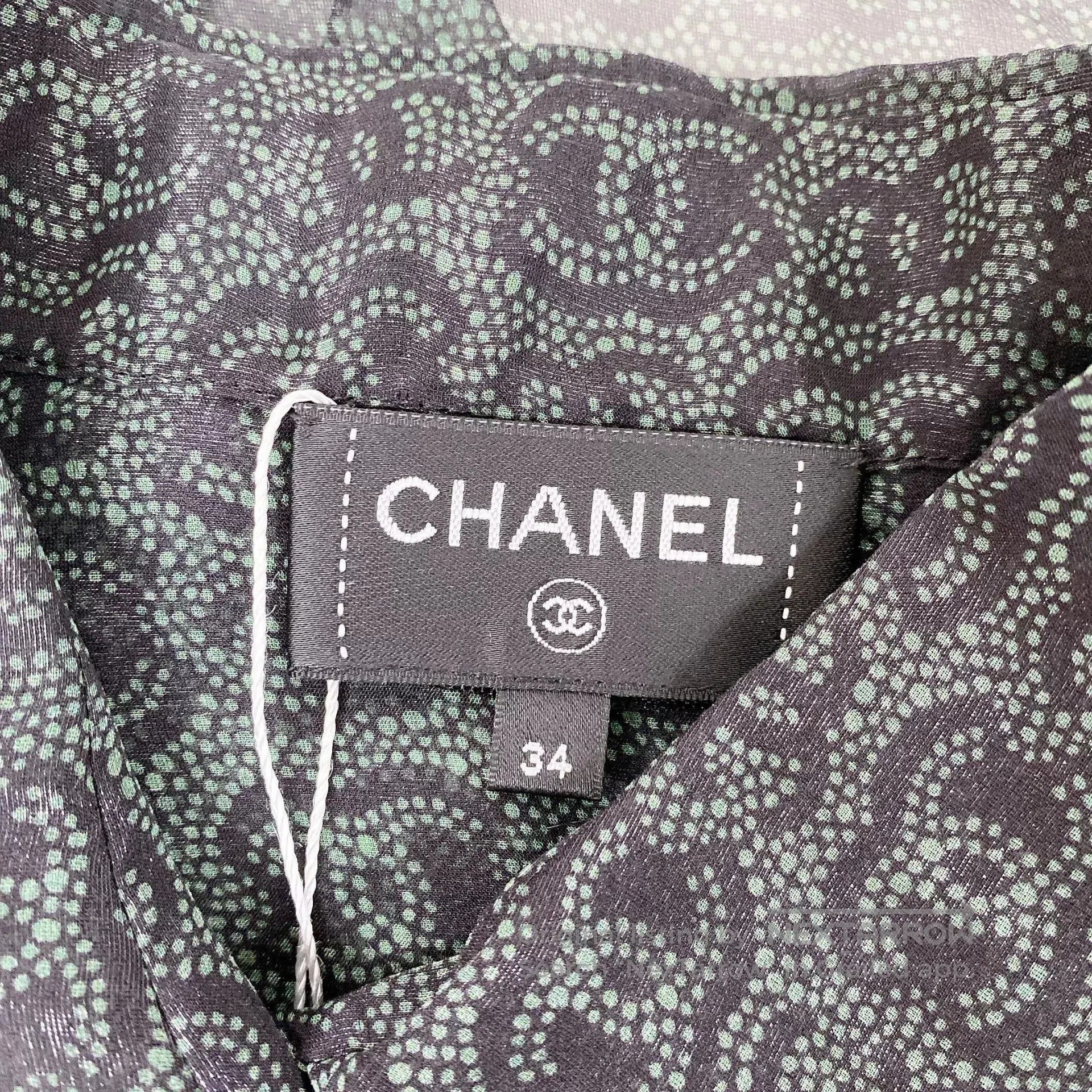 Chanel Chanel Logo Silk Long Sleeve Shirt. Size US S / EU 44-46 / 1 - 6 Thumbnail