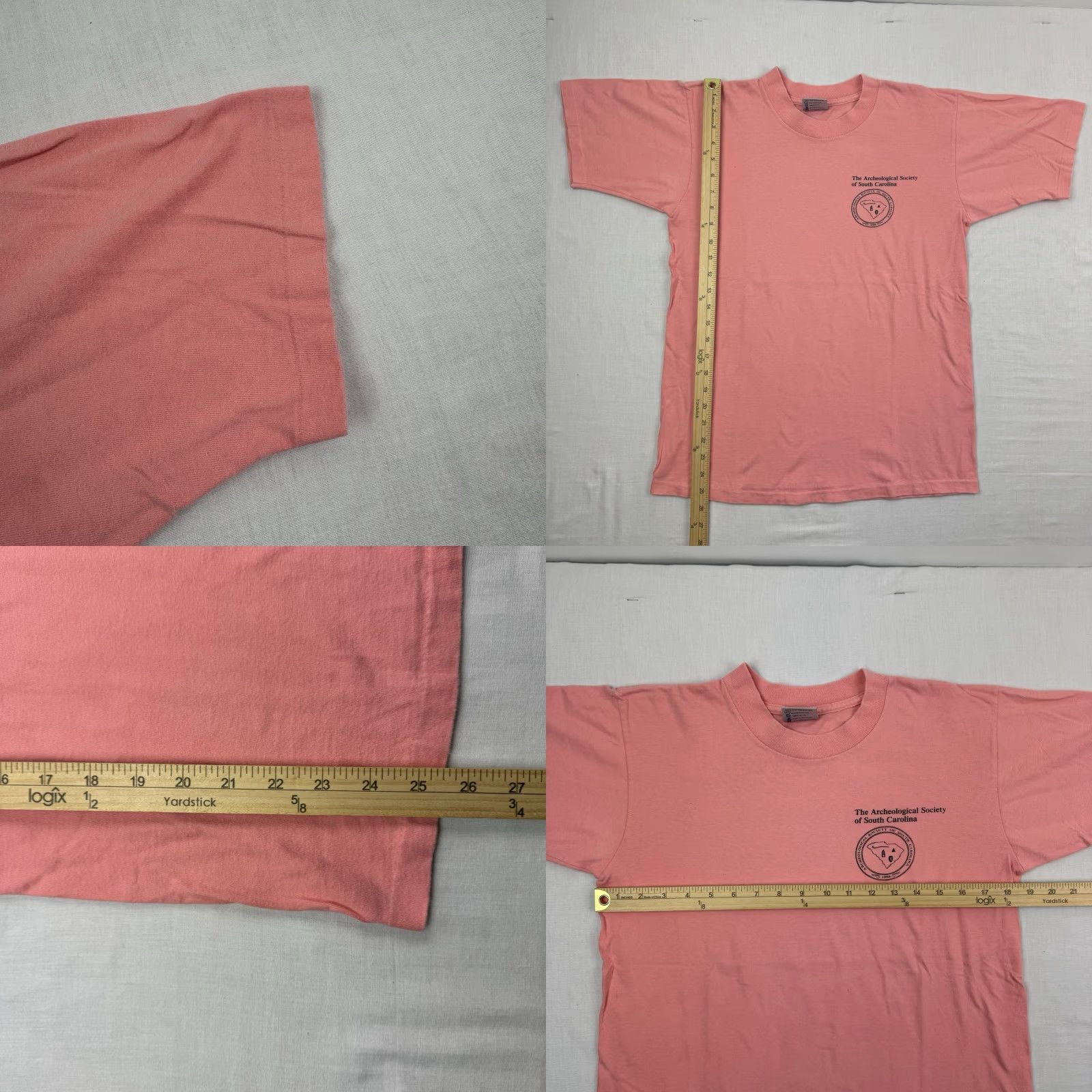 Fruit Of The Loom VINTAGE Fruit of the Loom T-Shirt Adult Large Pink Fossils Artifacts 90s Men Size US L / EU 52-54 / 3 - 8 Thumbnail