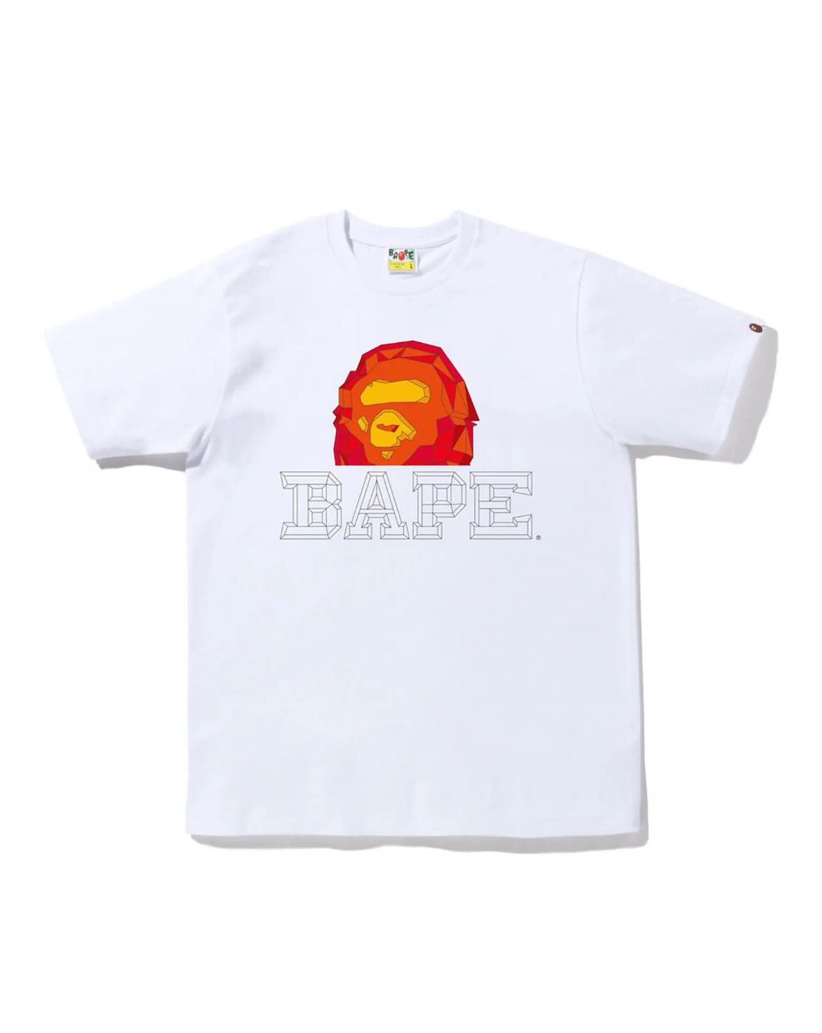 Image of Bape Polygon Ape Head Ape Head Tee - White - Xlarge, Men's