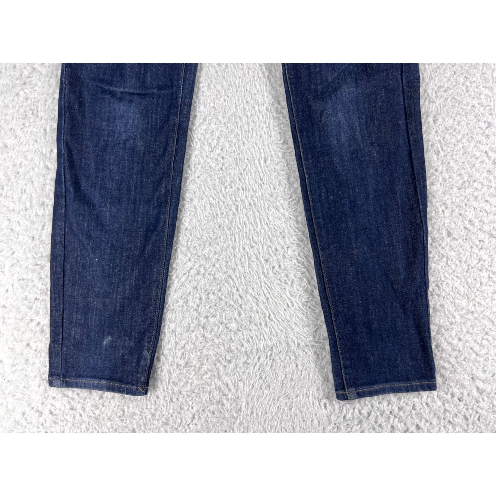 Uniqlo Uniqlo Jeans Women 2 Blue Denim Tapered Dark Wash Stretch Cotton Blend Regular Rise Mid Inseam 27" 5-Pocket Zip Front Womens Jeans Blue 2 Size 26" / US 2 / IT 38 - 2 Thumbnail