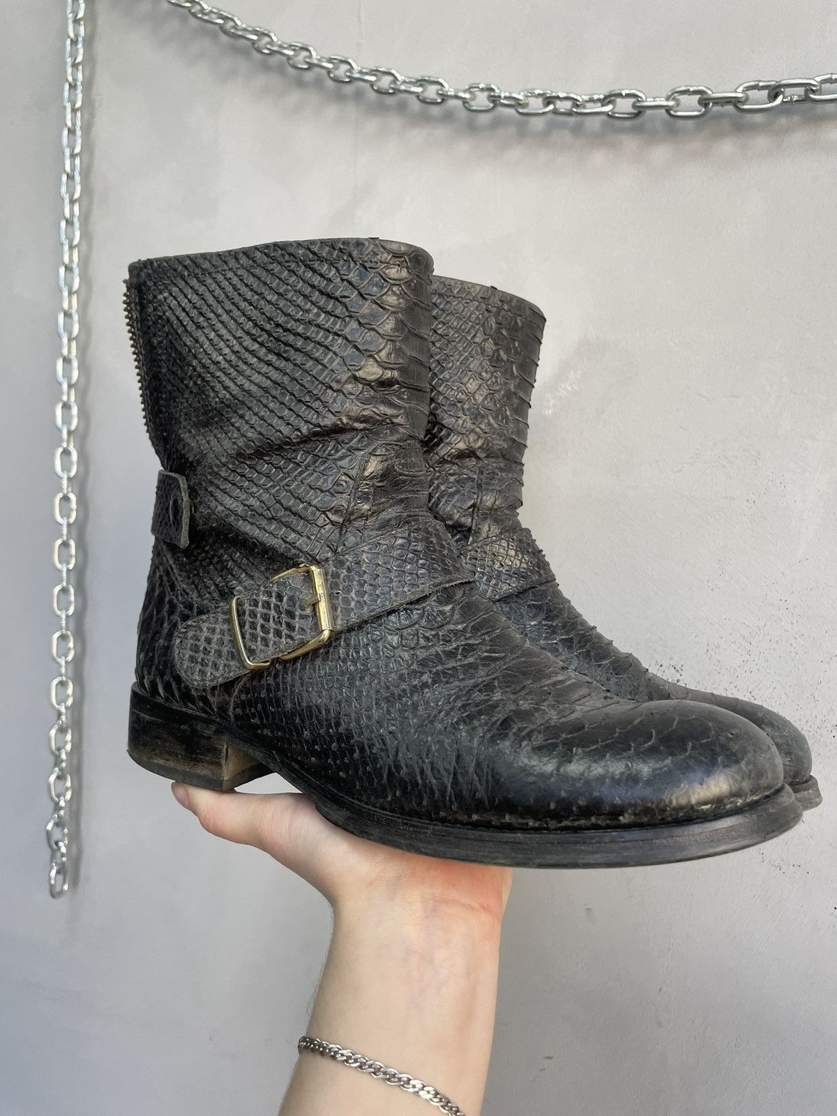 Hedi Slimane Archive python leather snake hedi slimane style opium y2k Size US 8 / EU 41 - 1 Thumbnail