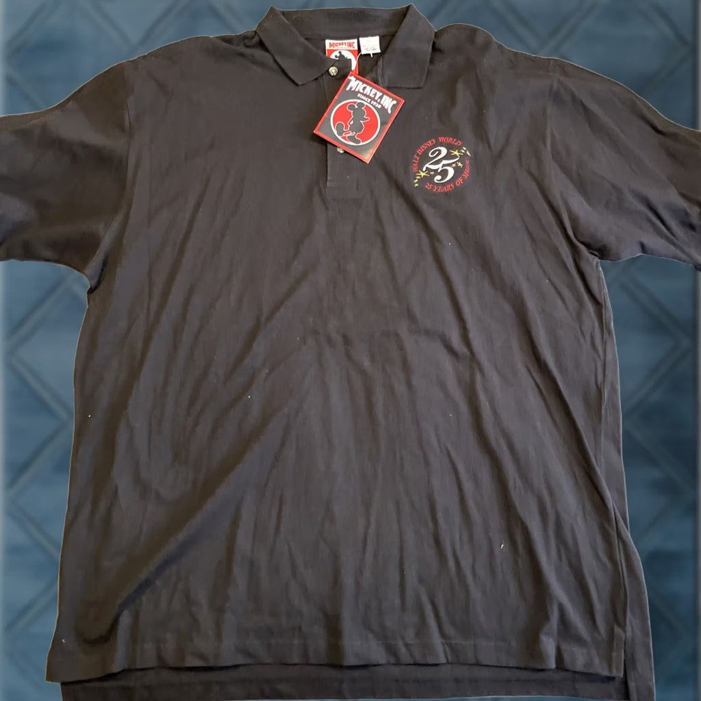 Disney Vintage Walt Disney World Mickey Inc. 25th Anniversary Polo Black XXL NWT RARE Size US XXL / EU 58 / 5 - 1 Thumbnail