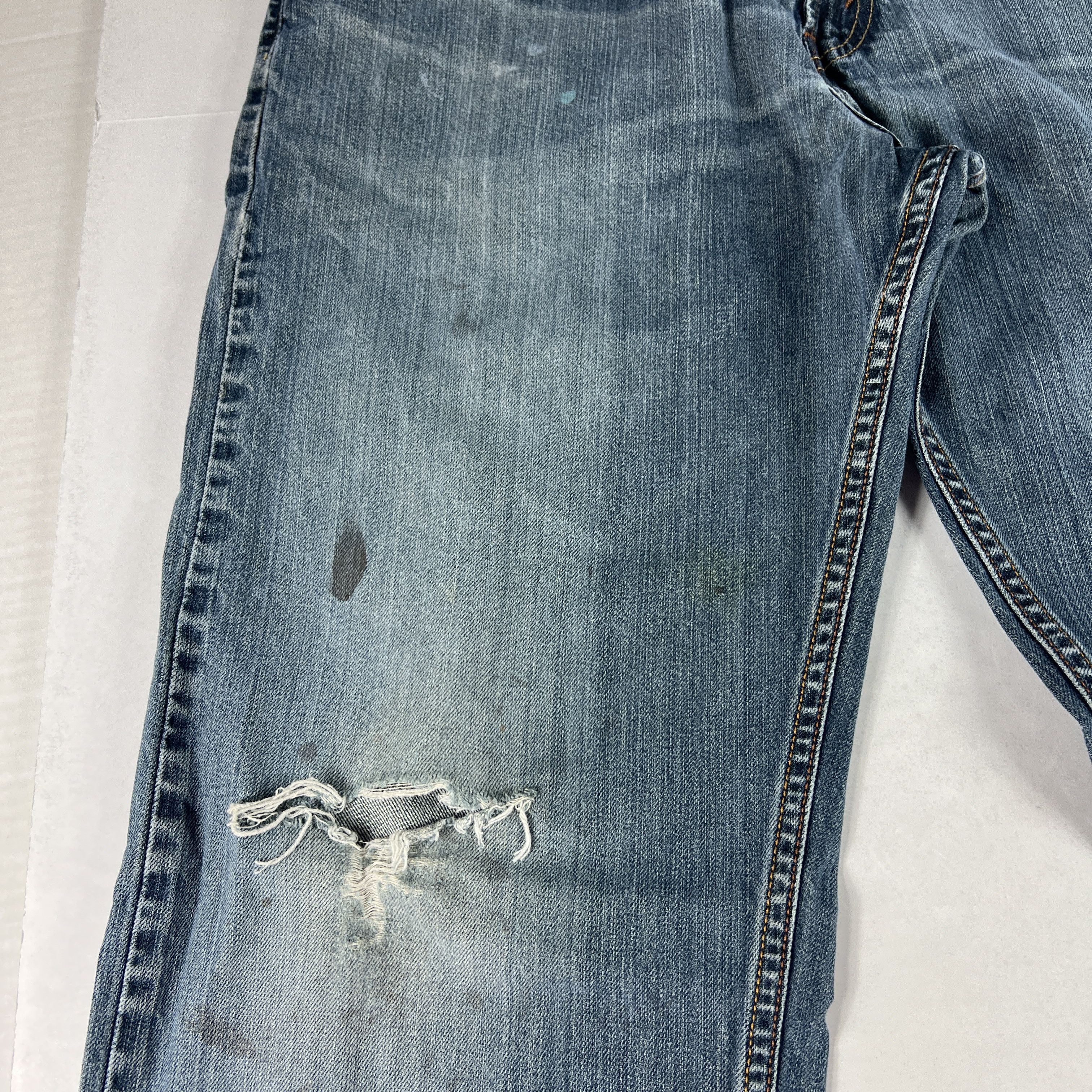 Levi's Y2K Levi's Jean 569 Loose Straight Blue Faded Thrashed Denim Size US 34 / EU 50 - 4 Thumbnail