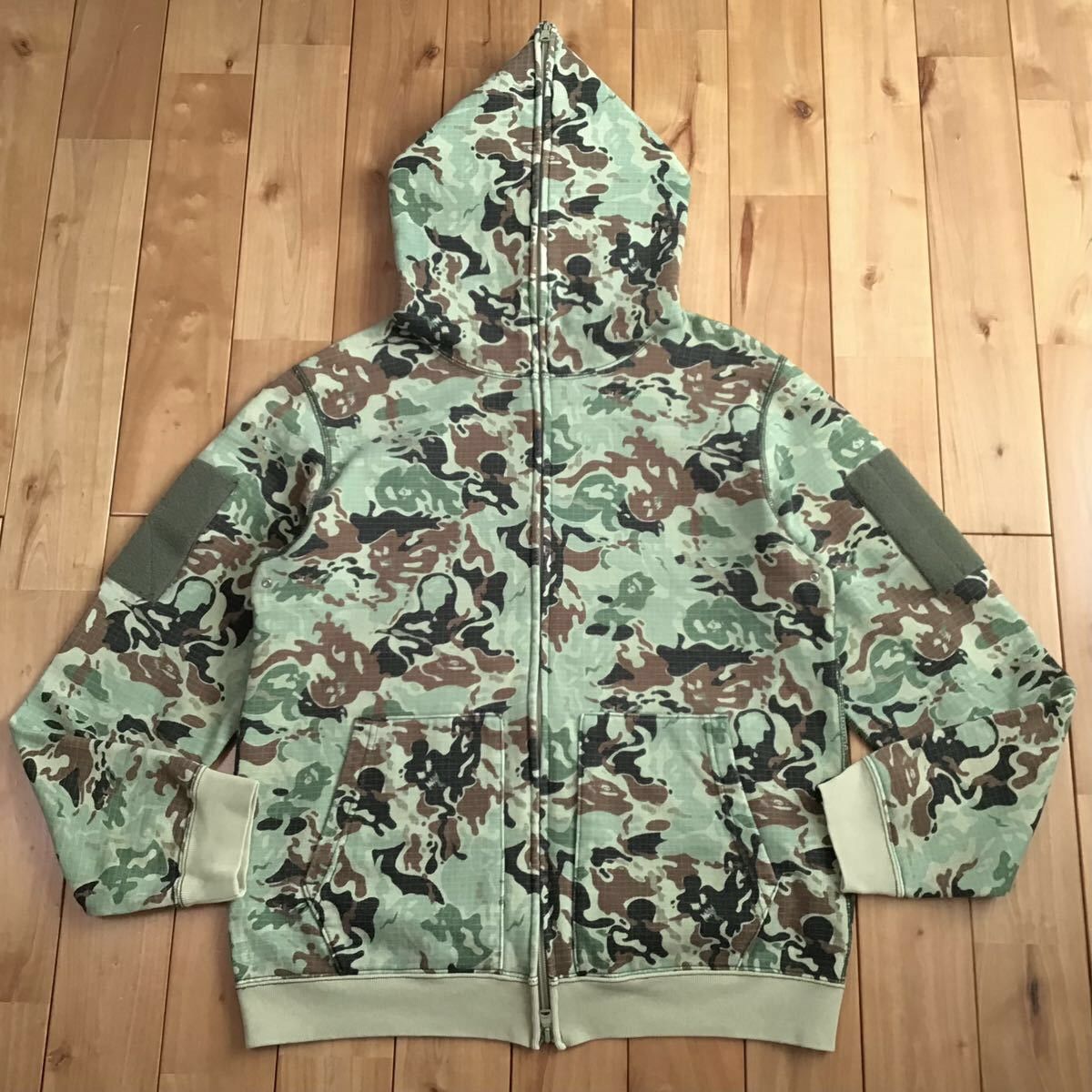 image of Bape Octopus Camo Full Zip Hoodie Green A Bathing Ape Nigo, Men's (Size Medium)
