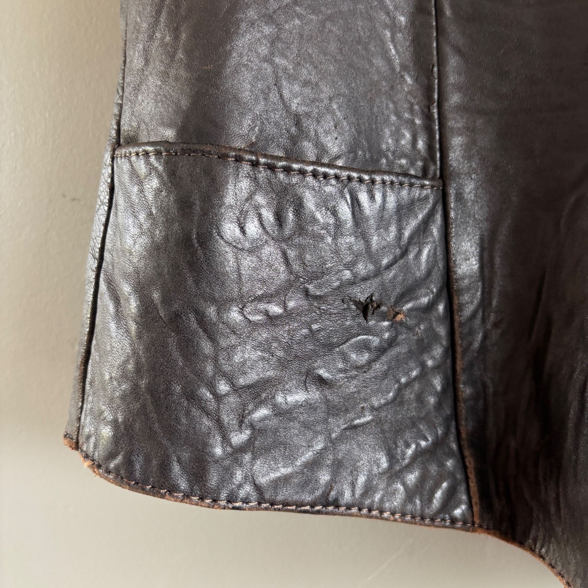 Other Vintage 70s Vest Beau-Oeste Black Leather Unisex Size 40 Wes Size US XXS / EU 40 - 7 Thumbnail