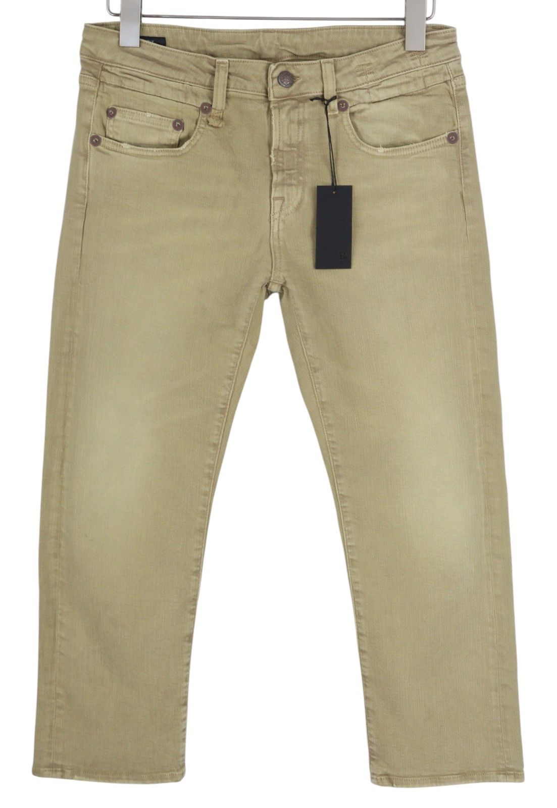 R13 BOY STRAIGHT 29 Washed Khaki Stretch Ankle Length 84435 Size 29" - 2 Thumbnail