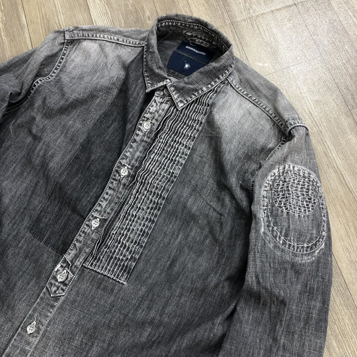 Japanese Brand × Maison MIHARA YASUHIRO Vintage Miharayasuhiro Sashiko Patchworks Washed Denim Shirt Size US L / EU 52-54 / 3 - 5 Thumbnail