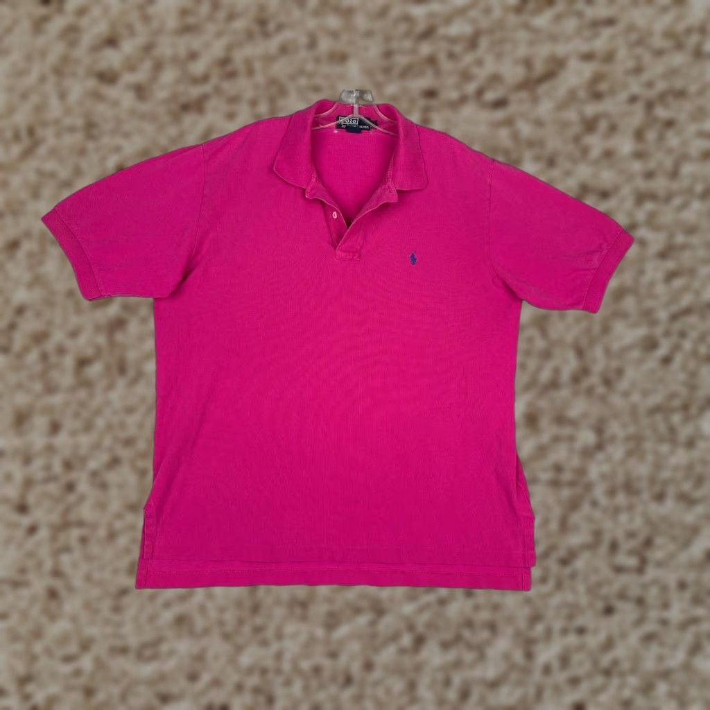 Ralph Lauren VINTAGE Ralph Lauren Polo Shirt Men XL Pink 100% Cotton Slim Fit Short Sleeve 70s Size US XL / EU 56 / 4 - 1 Thumbnail