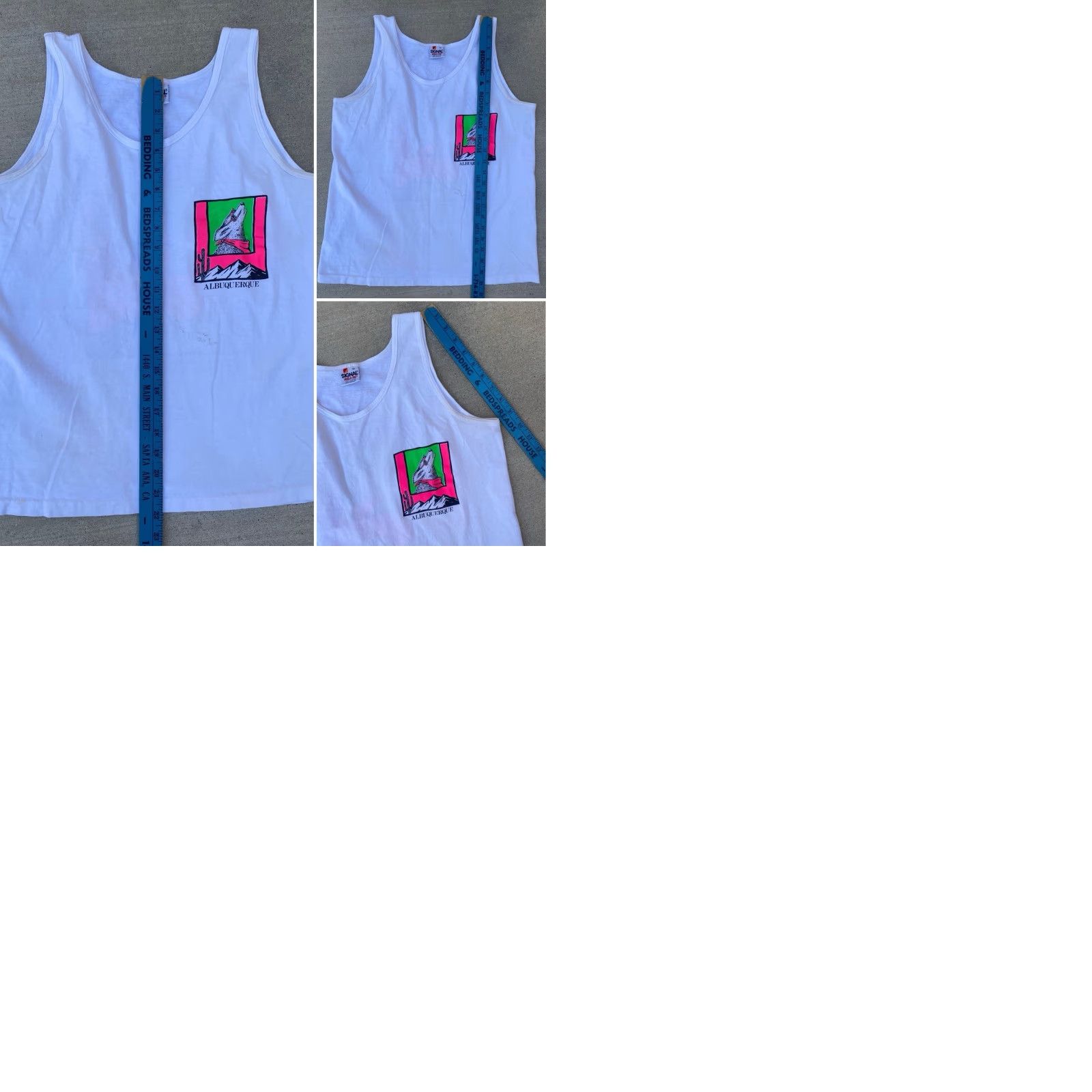 Vintage VINTAGE Albuquerque Coyote Howling Southwestern Neon Graphics Tank Top 80s 90s M Size US M / EU 48-50 / 2 - 12 Thumbnail
