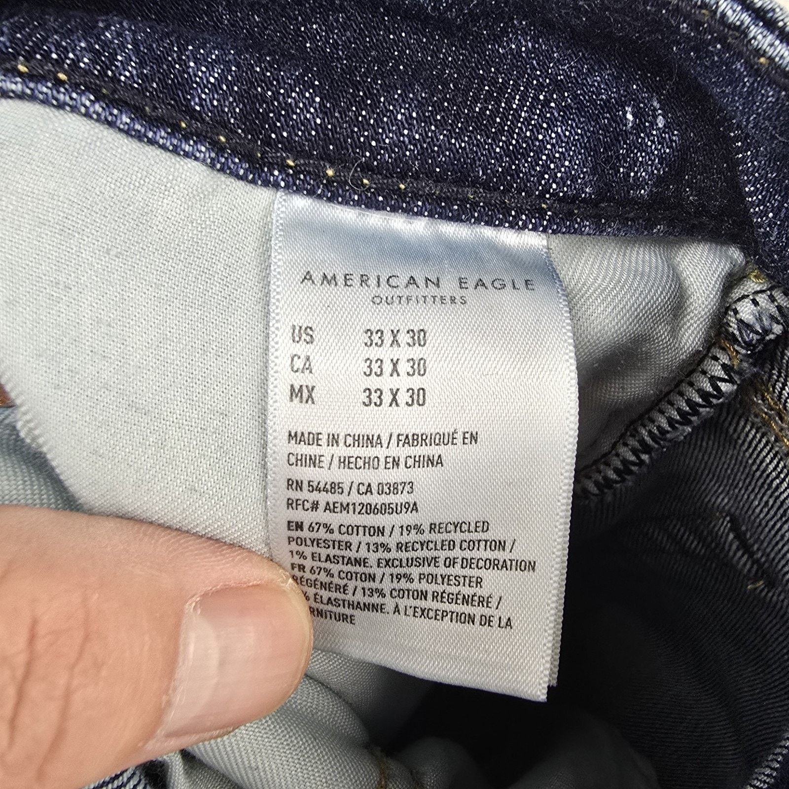 American Eagle Outfitters American Eagle Original Straight Jeans 33x30 (Fits 36x28) Size US 36 / EU 52 - 6 Thumbnail