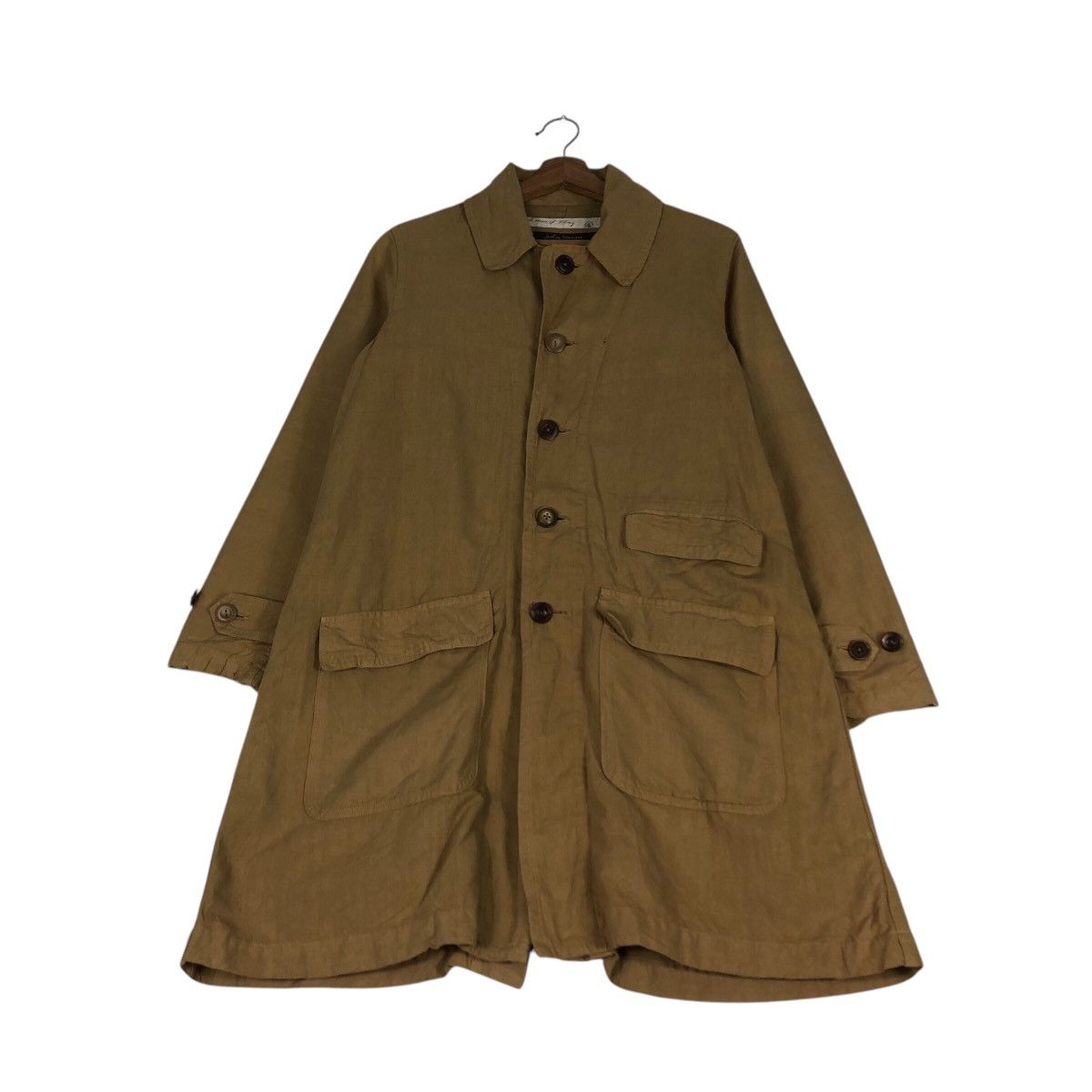 Japanese Brand Rare Jardin Botanique Japanese Artisan Linen Mac Coat Size US M / EU 48-50 / 2 - 3 Thumbnail