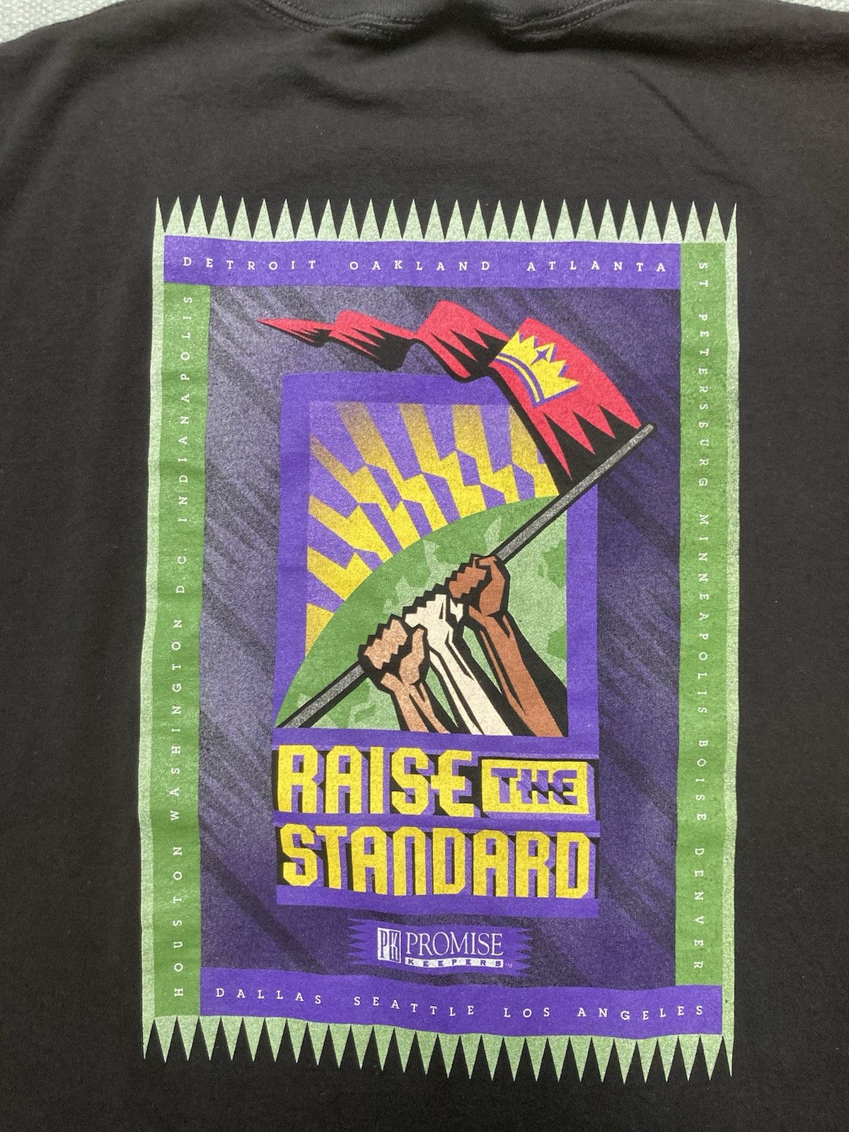 Tultex × Vintage t shirt promise keepers raise the standard religious Jesus L Size US L / EU 52-54 / 3 - 2 Thumbnail