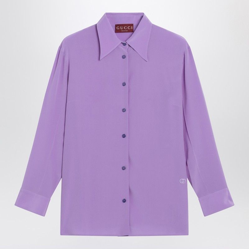 Gucci Gucci Purple Silk Shirt Size M / US 6-8 / IT 42-44 - 1 Thumbnail