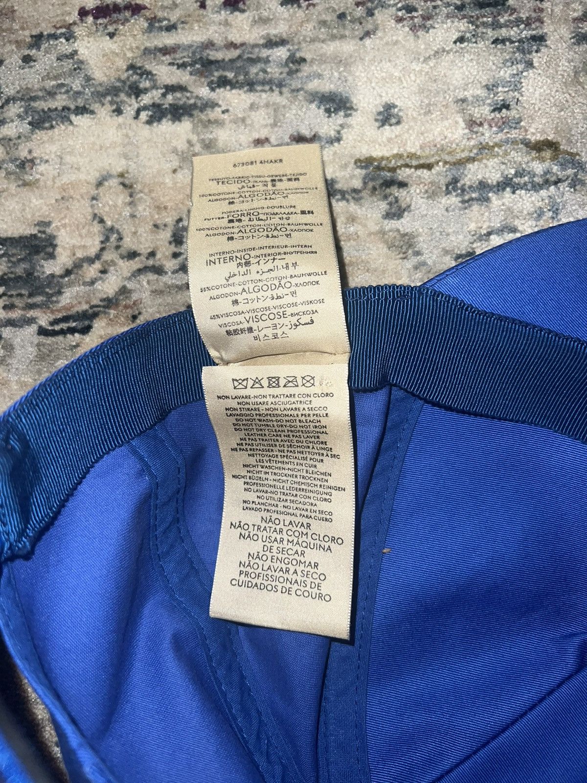 Gucci Blue Gucci 100 Baseball Velcro Strap Cap Sz OS Size ONE SIZE - 4 Thumbnail