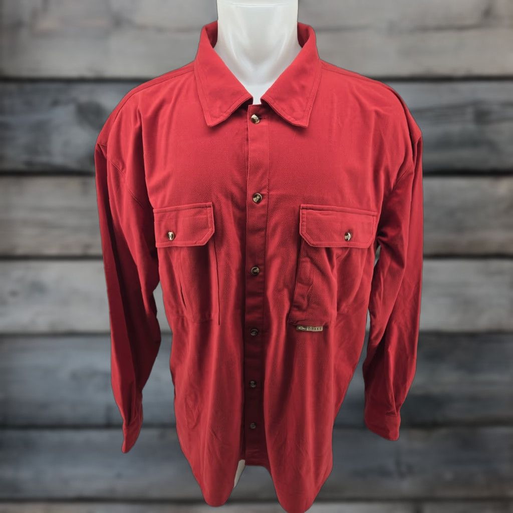 Vintage Drake Waterfowl Flannel Shirt Mens 2XL Red Polyester Button-Up Long Sleeve Casual Vintage: No Size US XXL / EU 58 / 5 - 1 Thumbnail