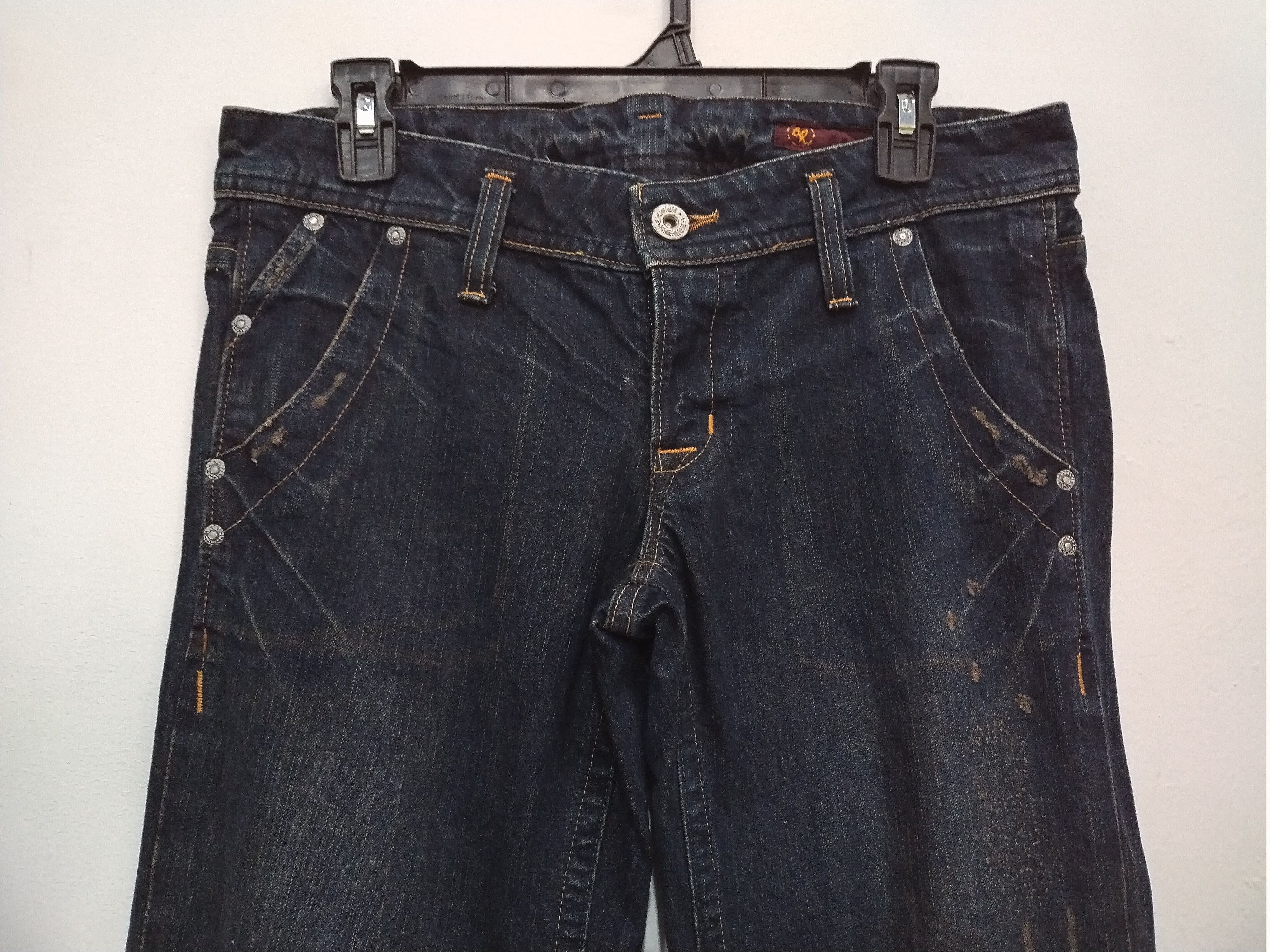 If Six Was Nine 💥STEALS! FLARE BRAPPERS DISTRESSED DESIGN JEANS Size 32" / US 10 / IT 46 - 4 Thumbnail