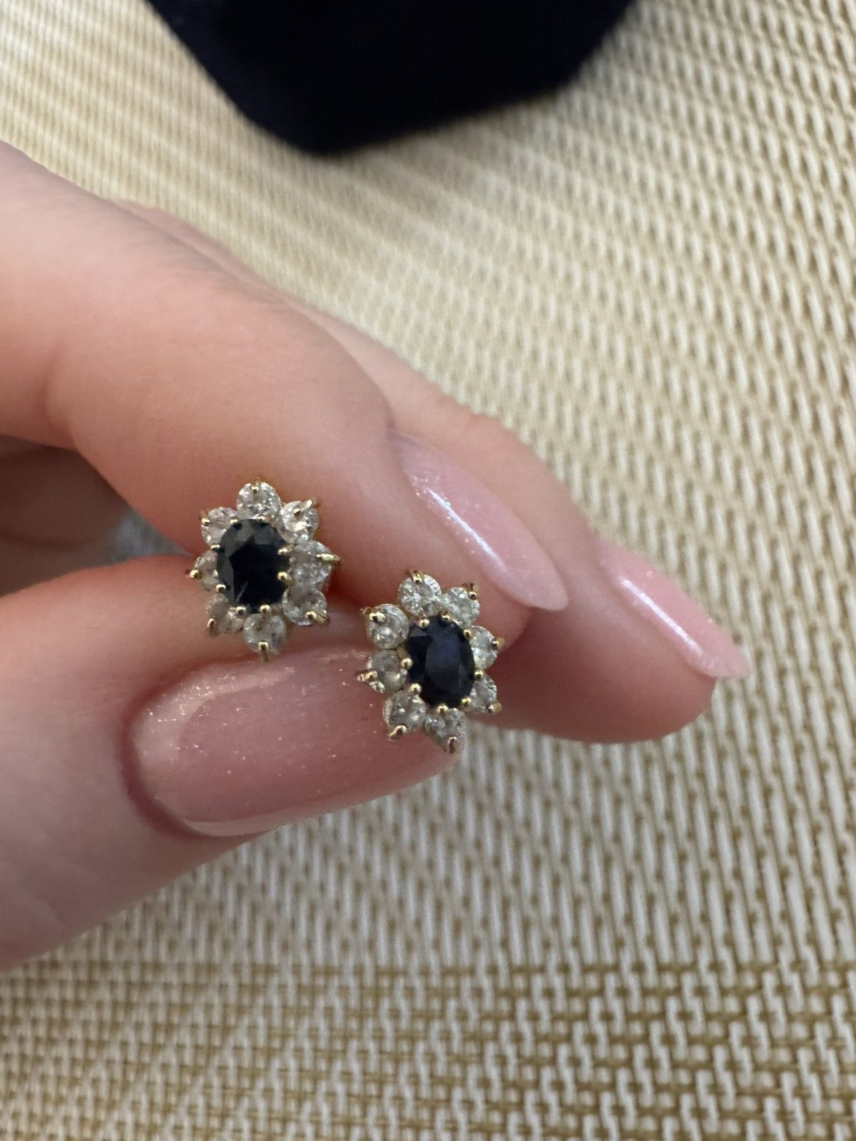 Vintage 14k gold sapphire and diamonds earrings Size ONE SIZE - 5 Thumbnail