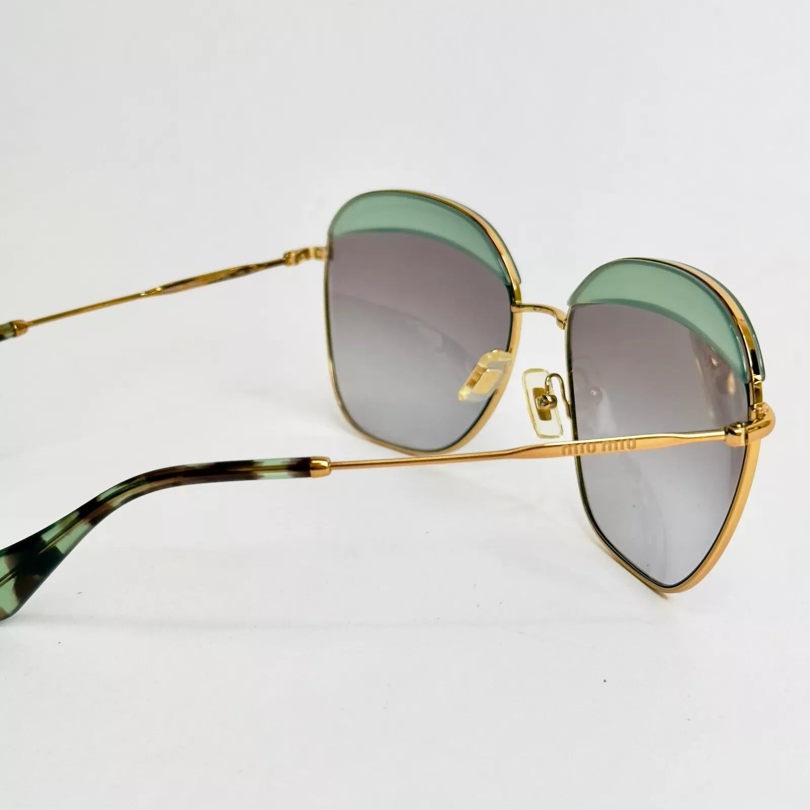 Miu Miu MIU MIU SO FRAME 53Q Square Gold Green Sunglasses MU53QS Size ONE SIZE - 9 Thumbnail