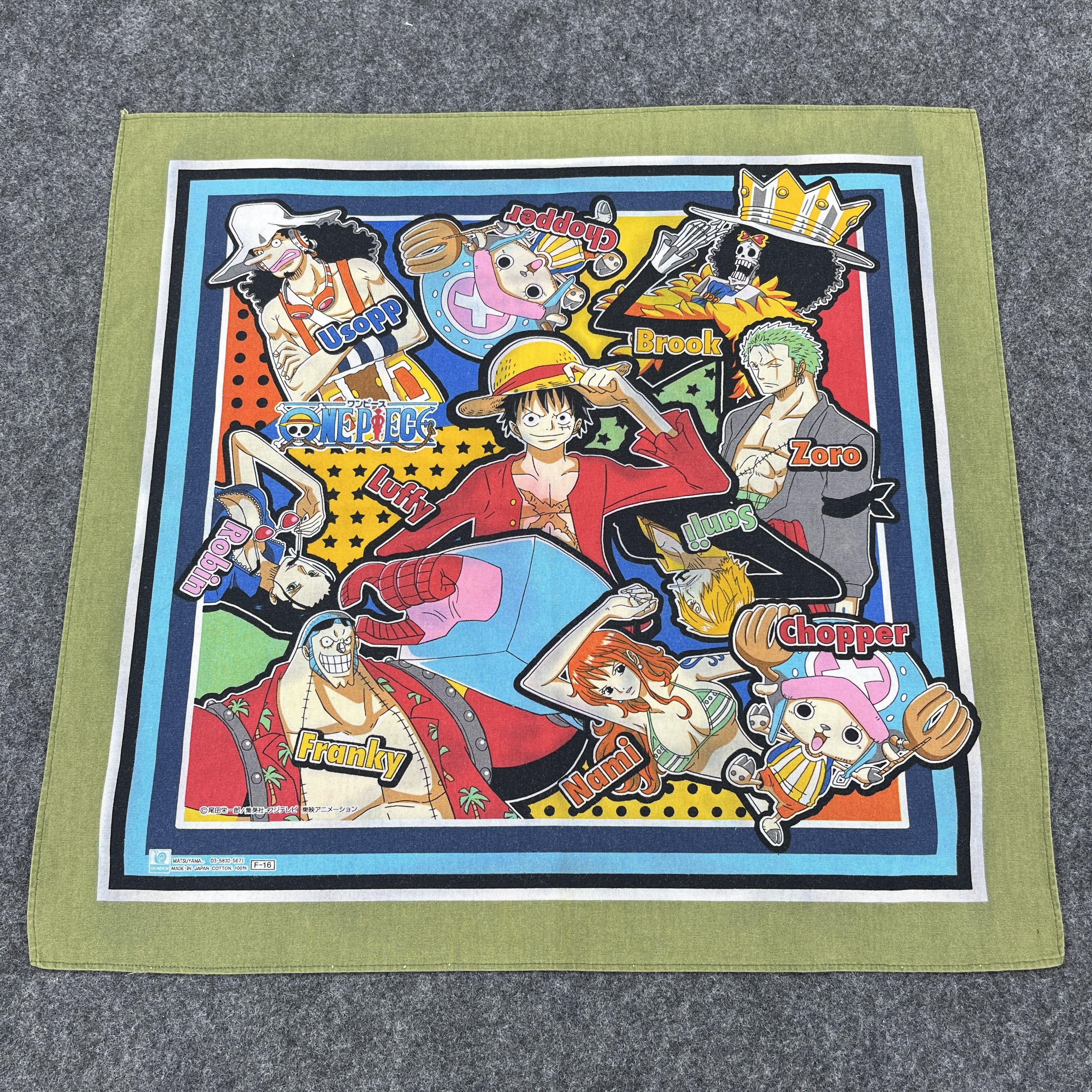 Anime × One Piece × Vintage One Piece Handkerchief / Bandana / Neckerchief B257 Size ONE SIZE - 2 Thumbnail