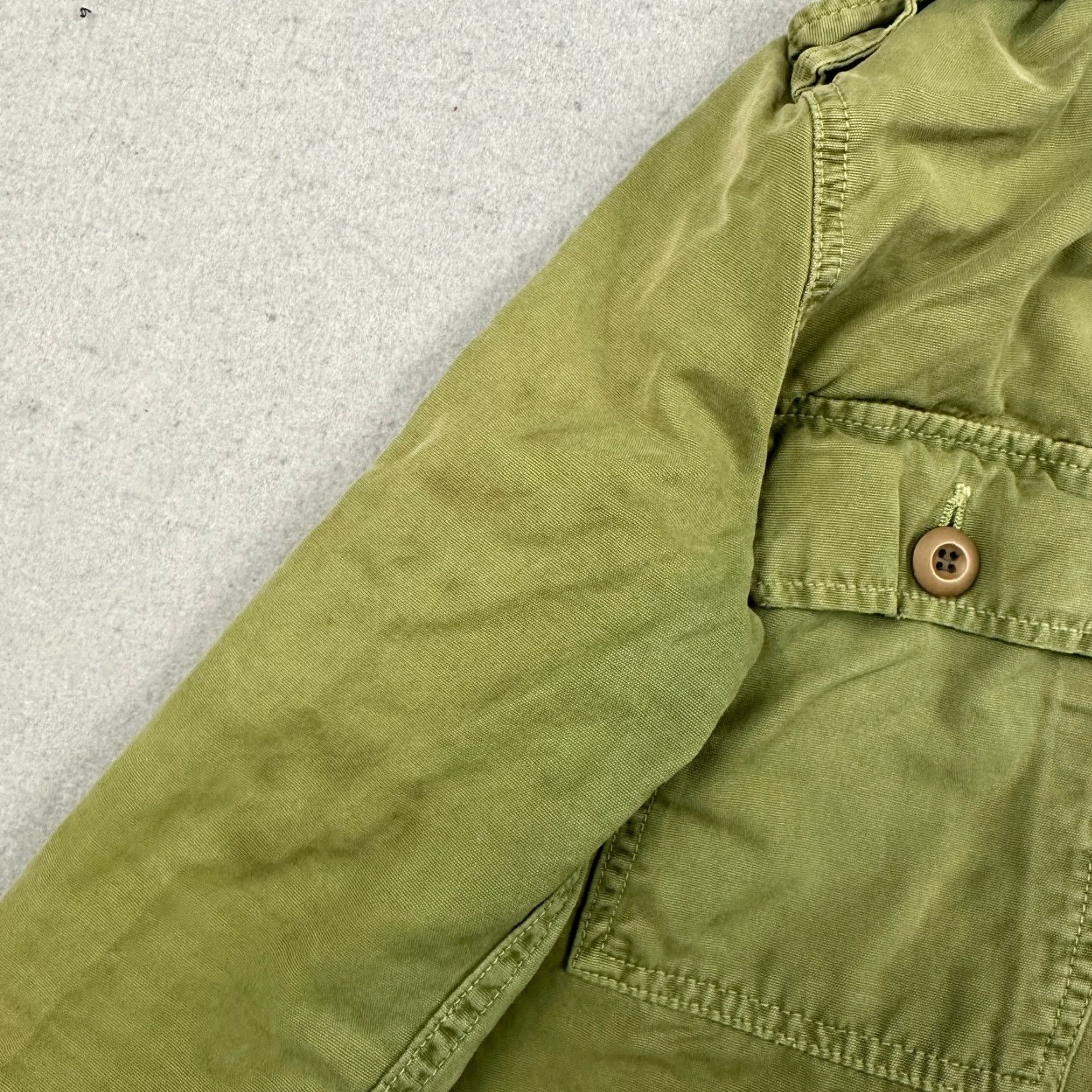 AMO AMO Jacket Women's Field Cotton Green Distressed Utility Pockets Collared Full Zip Small Chore Outdoor Fall Winter Size S / US 4 / IT 40 - 5 Thumbnail