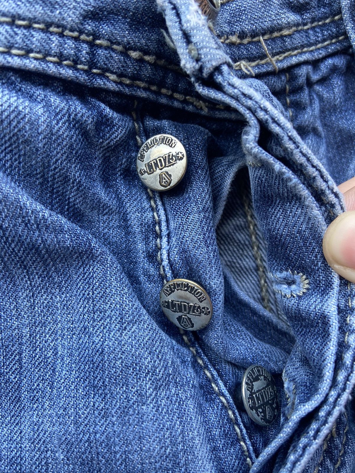 Affliction × Vintage Crazy Vintage Affliction Brand Blue Jeans 32x30 Size US 32 / EU 48 - 6 Thumbnail