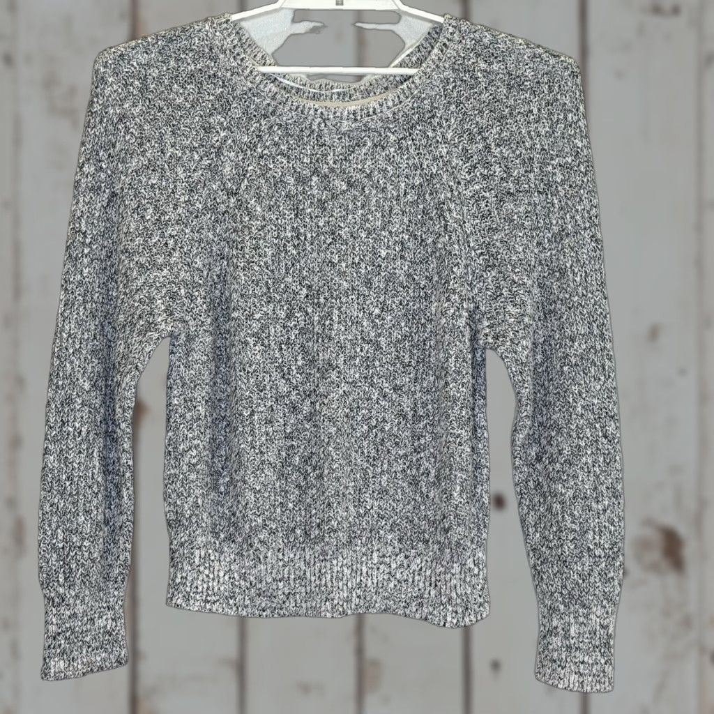 Free People Free People Sweater Pullover Long Sleeve White Black Cotton Blend Knit Sz Large Size L / US 10 / IT 46 - 1 Thumbnail