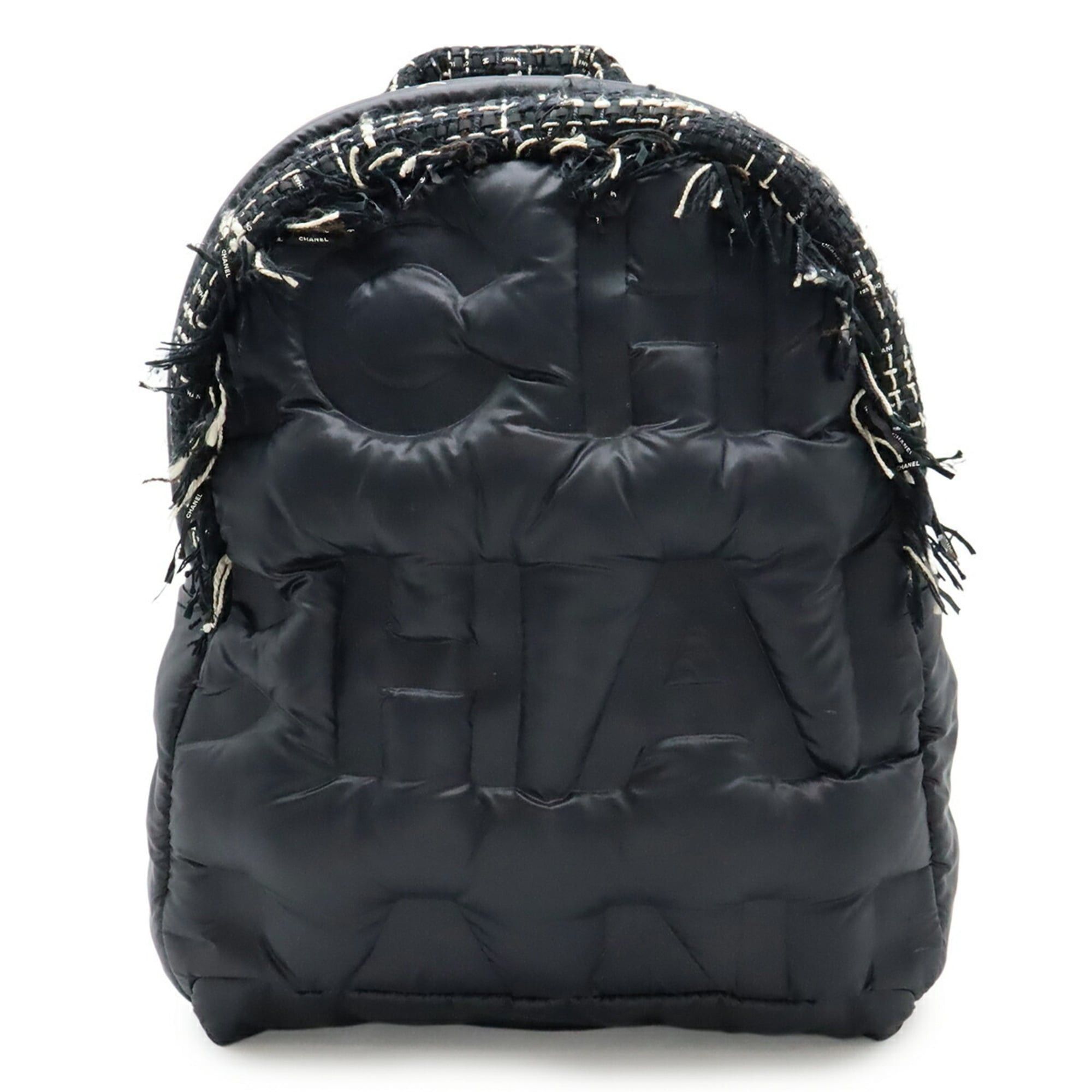 Chanel CHANEL Doudaune Coconnege Backpack/Daypack Embossed Nylon Tweed Black A91933 Size ONE SIZE - 1 Thumbnail