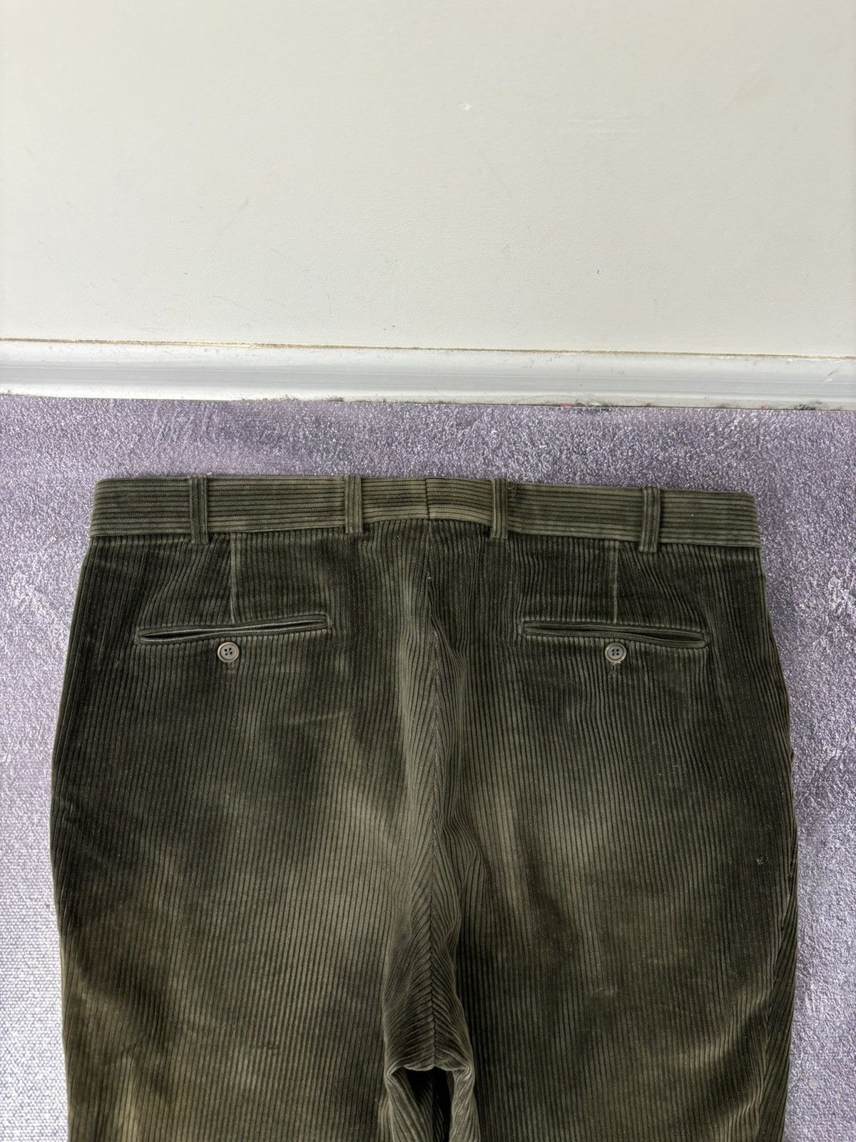 Balmain Vintage Balmain Velvet Corduroy Khaki Green Rare Baggy Pants Size US 38 / EU 54 - 19 Thumbnail