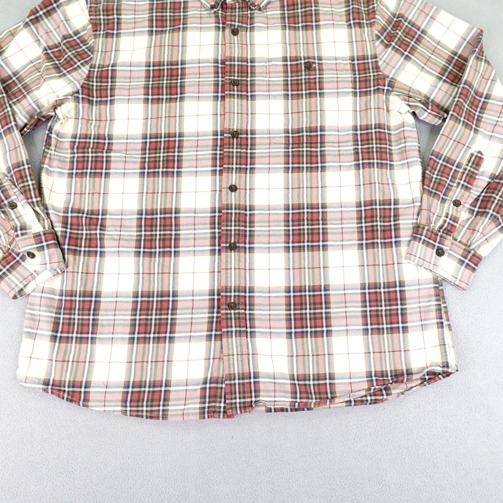 Orvis VINTAGE Orvis Men's Shirt XL Red Plaid Long Sleeve Twill Button-Up Casual Outdoors Work Men Size US XL / EU 56 / 4 - 4 Thumbnail