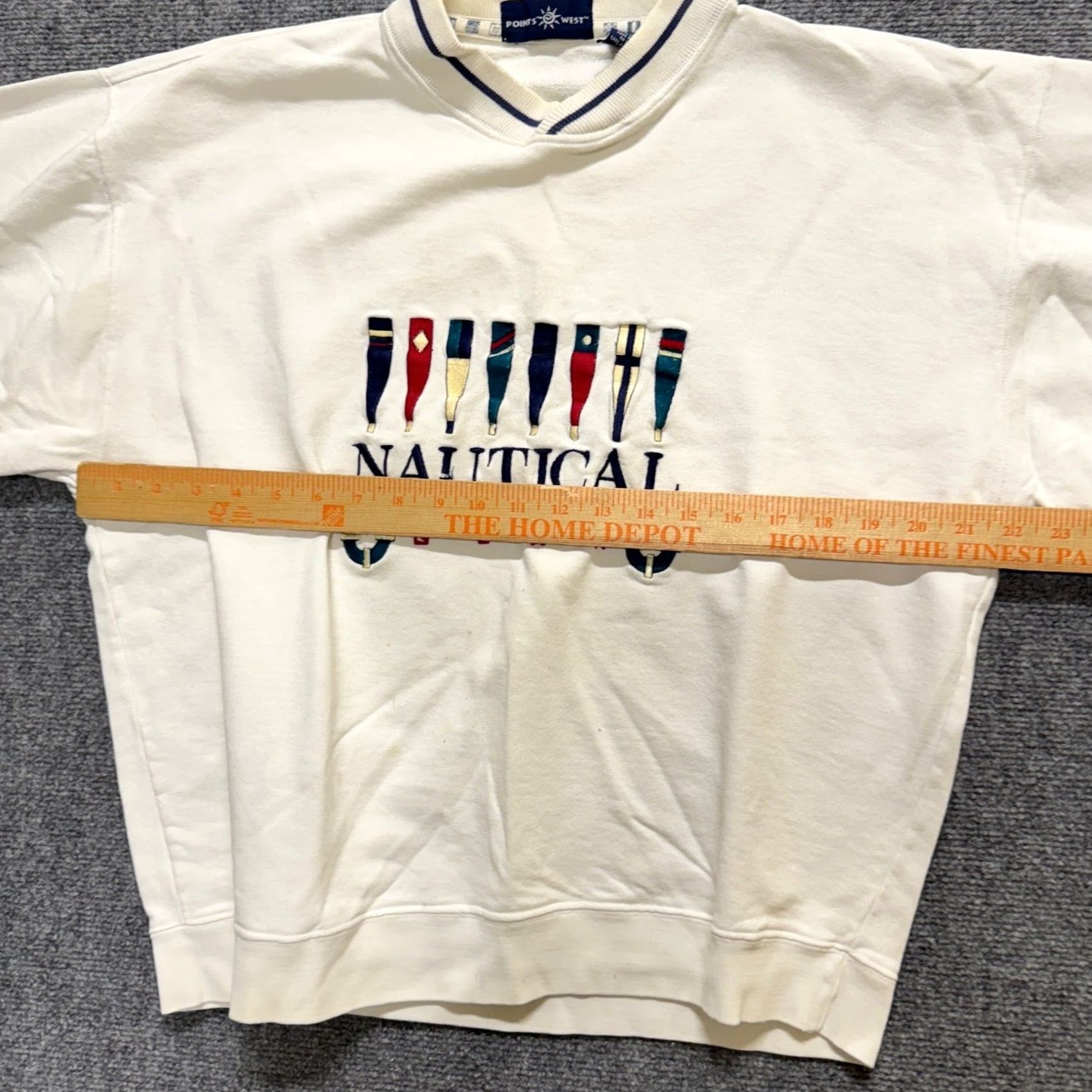The Unbranded Brand VINTAGE Sweatshirt Men L White 100% Cotton Point West Nautical Gear Stained Size US L / EU 52-54 / 3 - 5 Thumbnail