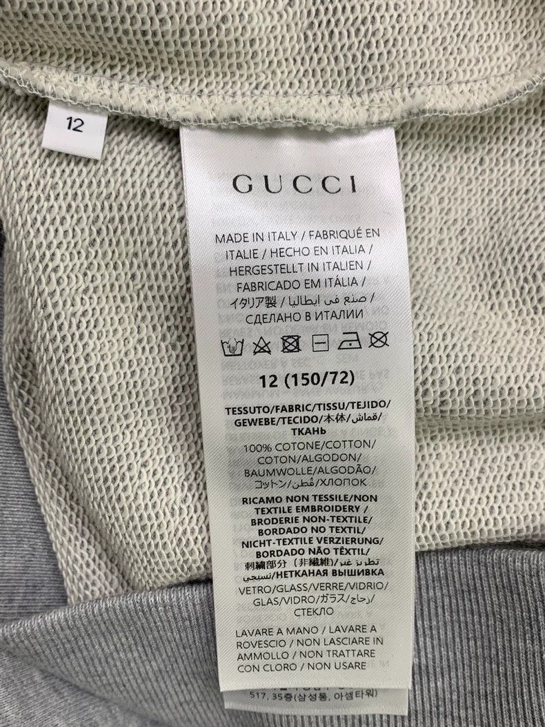 Gucci Gucci Size12 Gray diamond-embled round-neck sweatshirt Size US XS / EU 42 / 0 - 5 Thumbnail