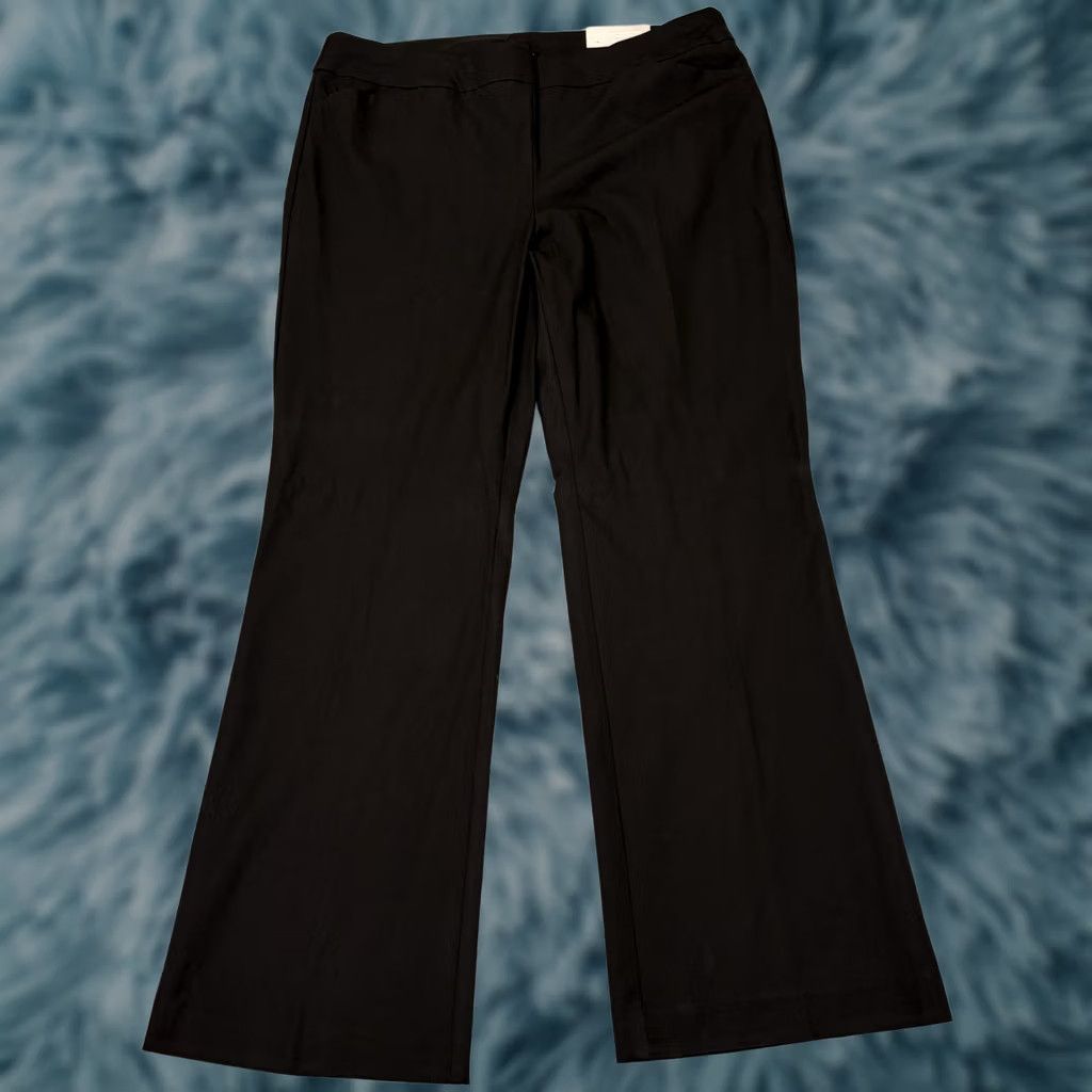 Vintage Chico'S Womens Secret Bootcut Pants Black Flat Front Trousers - NWT Size 38" / US 16 / IT 52 - 1 Thumbnail