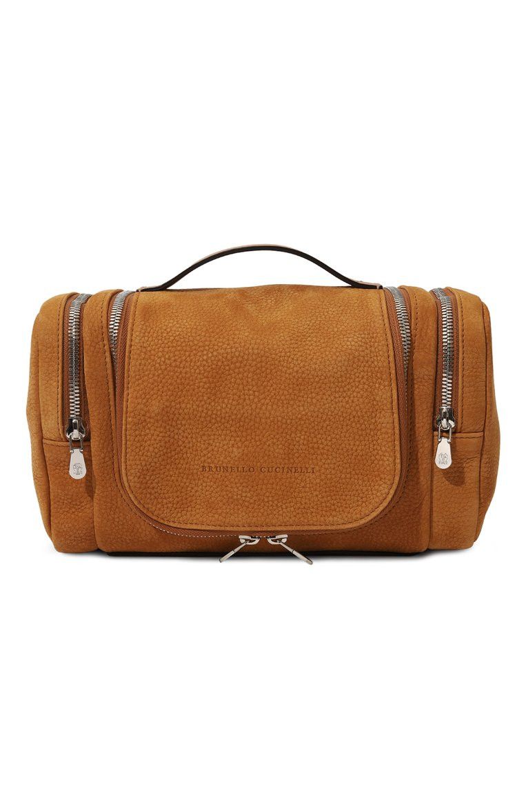 Brunello Cucinelli o1la1rc1a0325 Size: OS/ Leather Beauty Case in Brown Size ONE SIZE - 1 Thumbnail