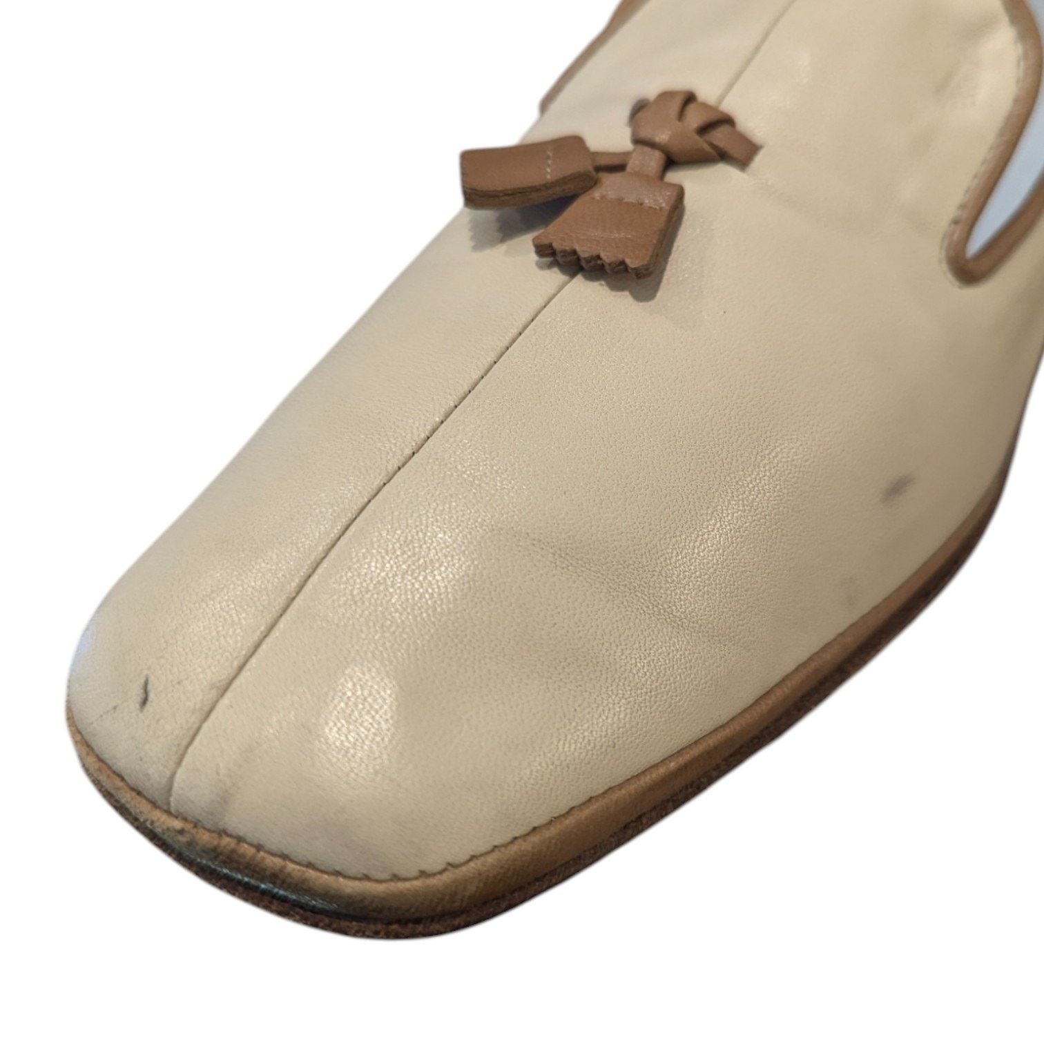 Tod's TOD'S Italian Cream Tan Tassled Leather Driving Loafers Size US 5.5 / IT 35.5 - 8 Thumbnail