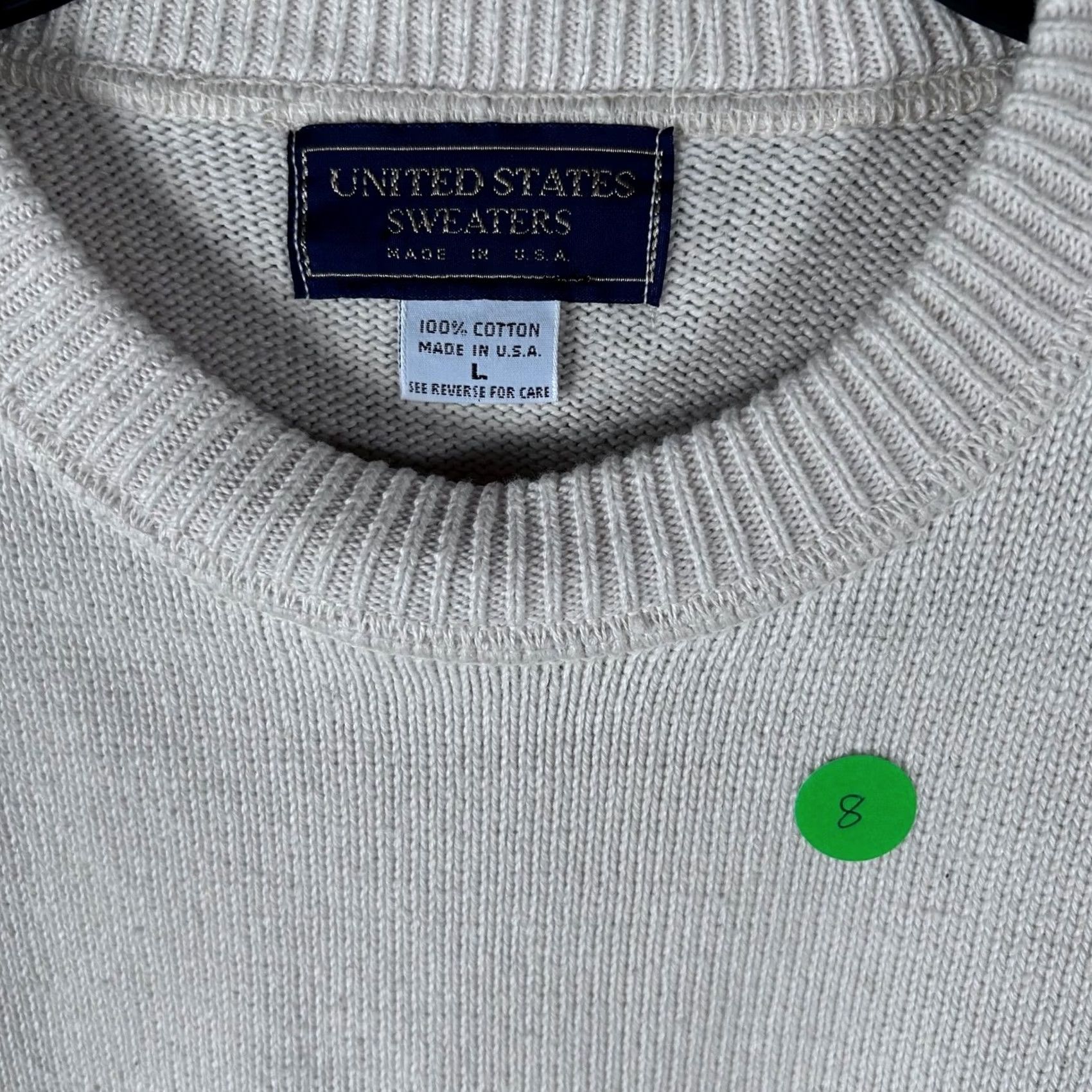 Vintage Vintage United States Sweaters Cream Ribbed Knit Pullover Sweater Men's L Size US L / EU 52-54 / 3 - 2 Thumbnail