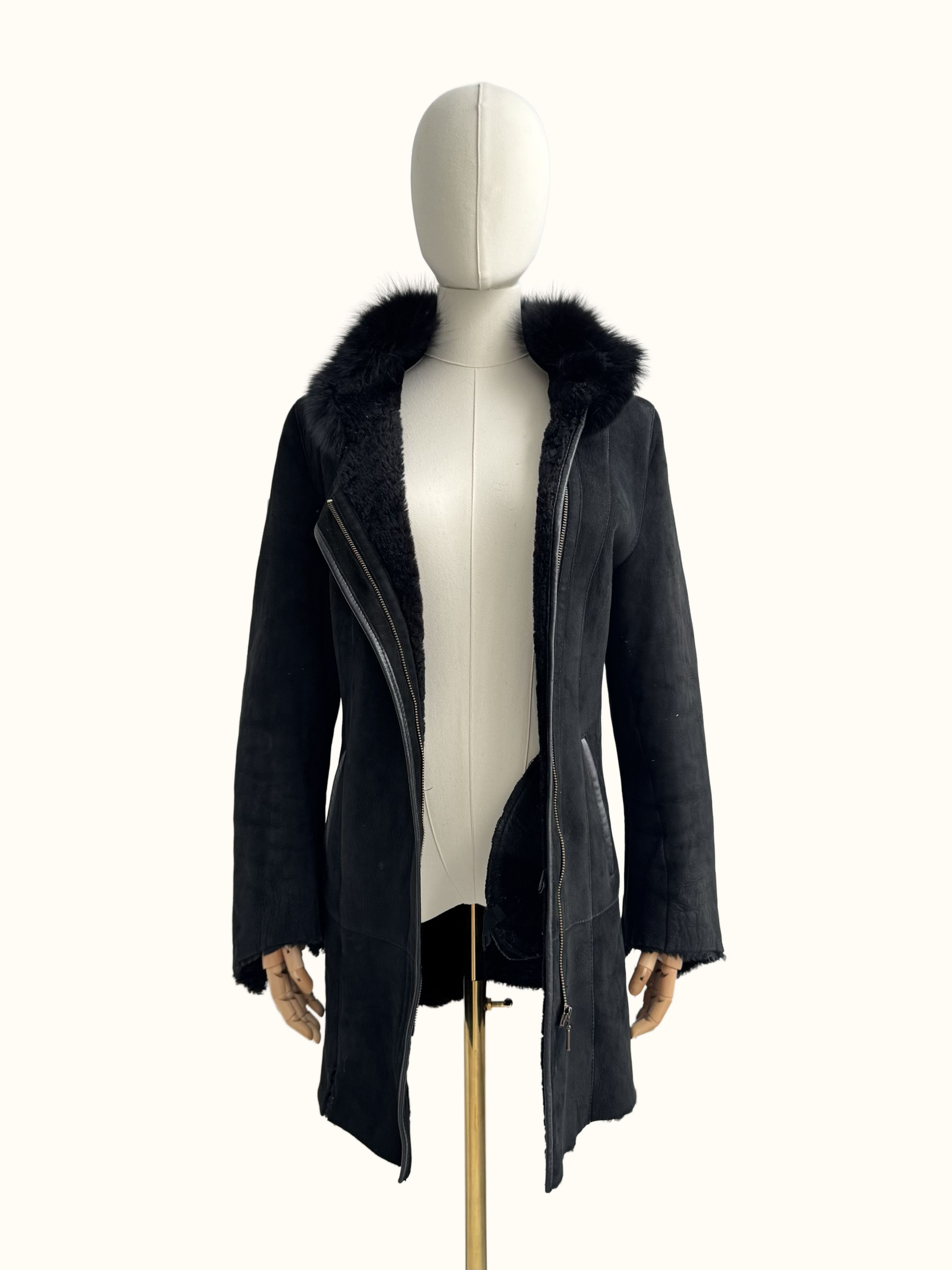 Vintage Vintage Real Sheepskin Coat (B550)E2D15 Size XS / US 0-2 / IT 36-38 - 3 Thumbnail
