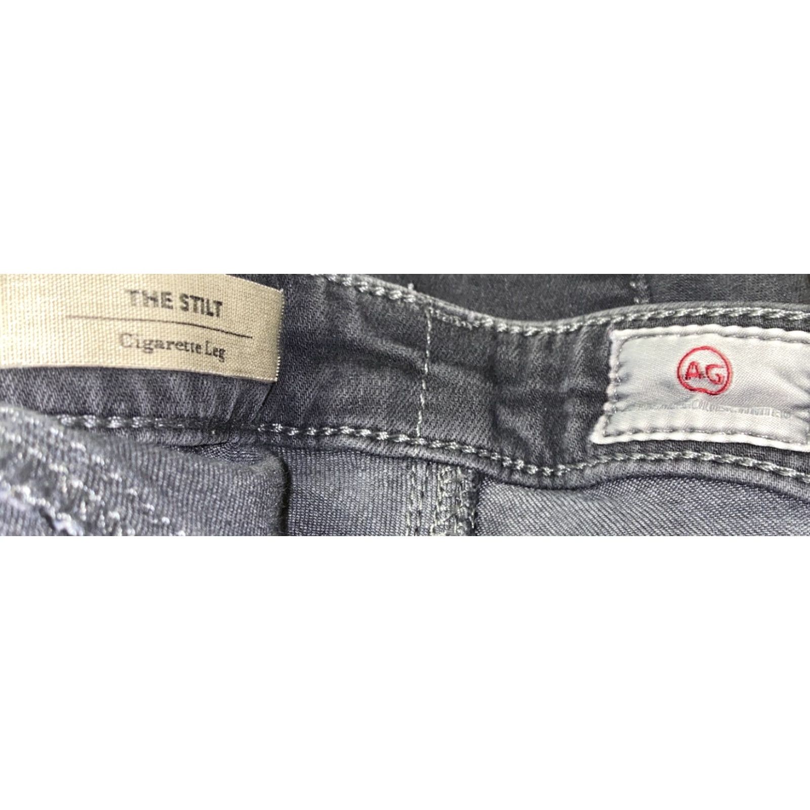 Vintage ADRIANO GOLDSCHMIED THE STILT Cigarette Leg Jeans Womens 26R 26X30 Gray Slim Skinny Jeans X30 Women Size 26" / US 2 / IT 38 - 7 Thumbnail