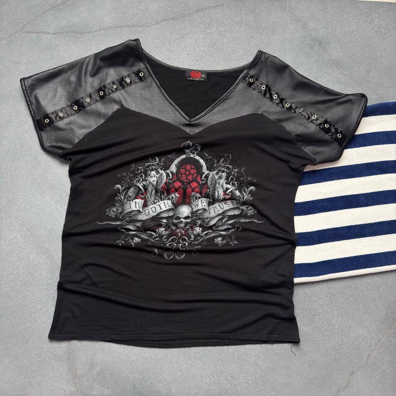 Japanese Brand × Vintage Spiral Direct Gothic Y2K T-Shirt Size XL / US 12-14 / IT 48-50 - 1 Thumbnail