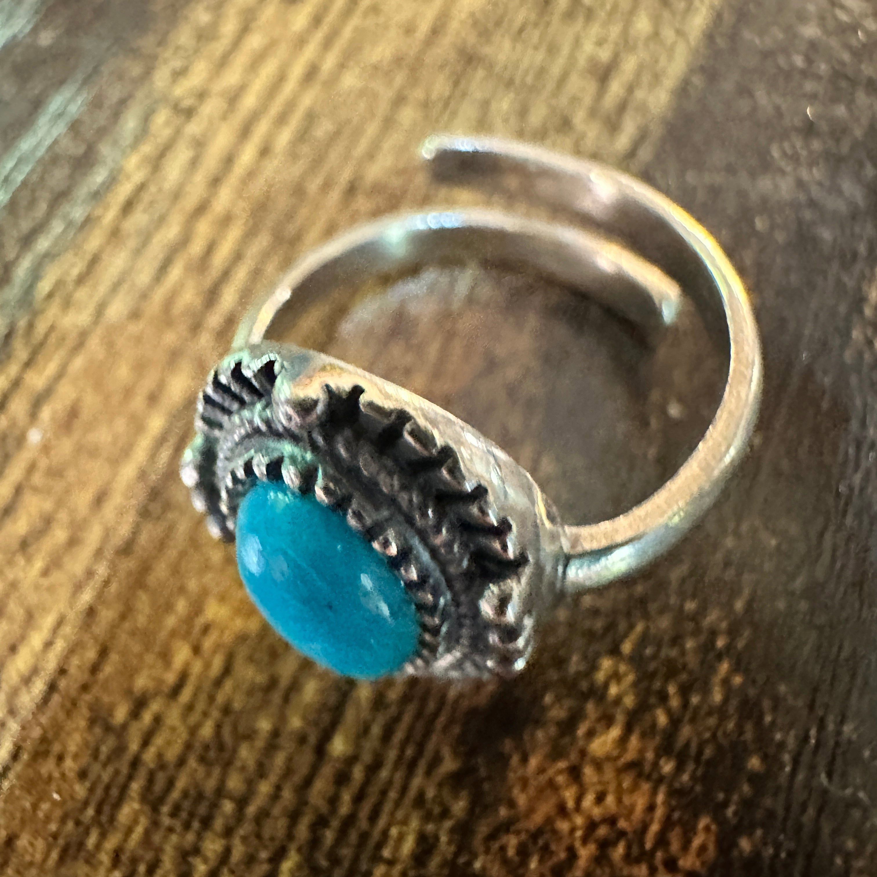 Other Boho Native American Turquoise Elegance: Adjustable Sterling Size ONE SIZE - 7 Thumbnail