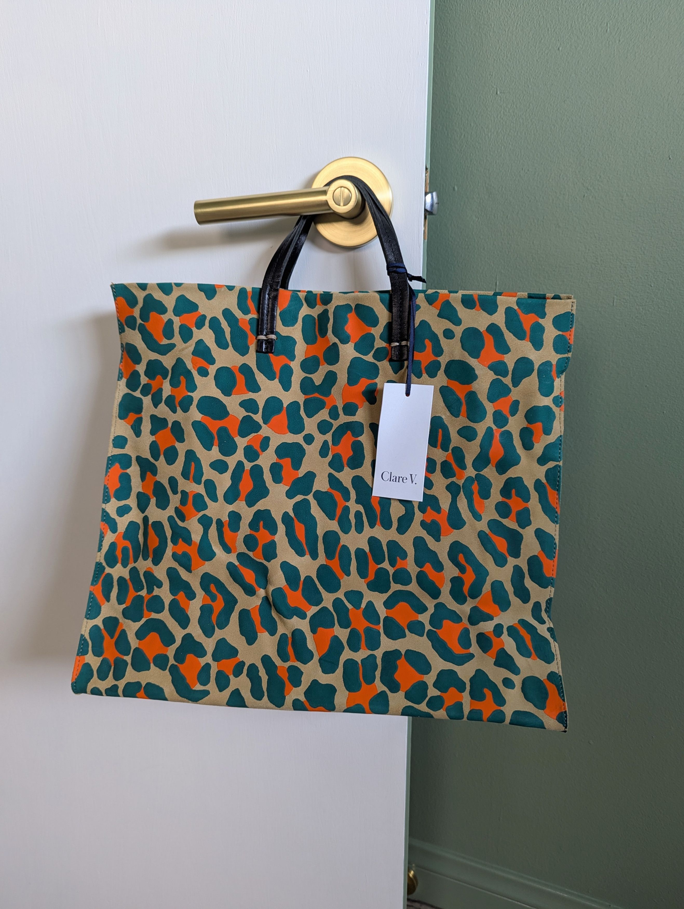 Clare V. Clare V. Simple Cheetah Animal Leopard Tote Bag Neon Cat Size ONE SIZE - 1 Thumbnail