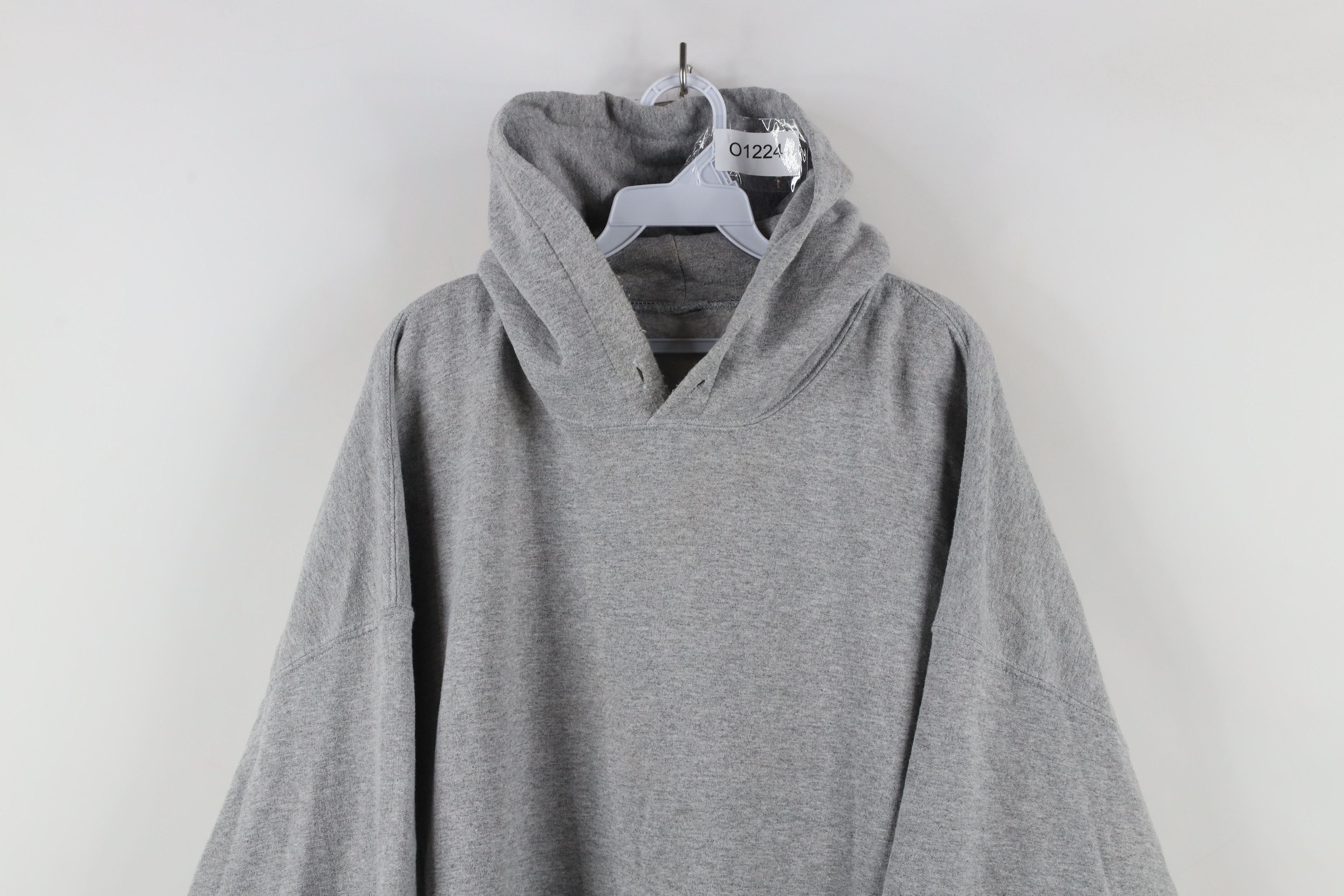 Vintage Vintage 90s Streetwear Blank Hoodie Sweatshirt Heather Gray Size US XXL / EU 58 / 5 - 2 Thumbnail