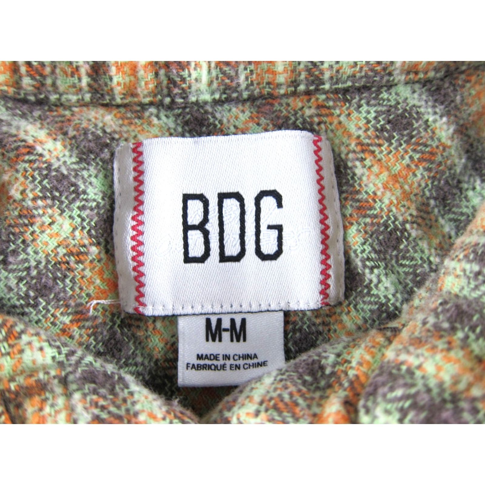 Bdg BDG Urban Outfitters Cotton Flannel Plaid Crop Button-Up Blouse M Green Orange Women Shirt Size M / US 6-8 / IT 42-44 - 3 Thumbnail