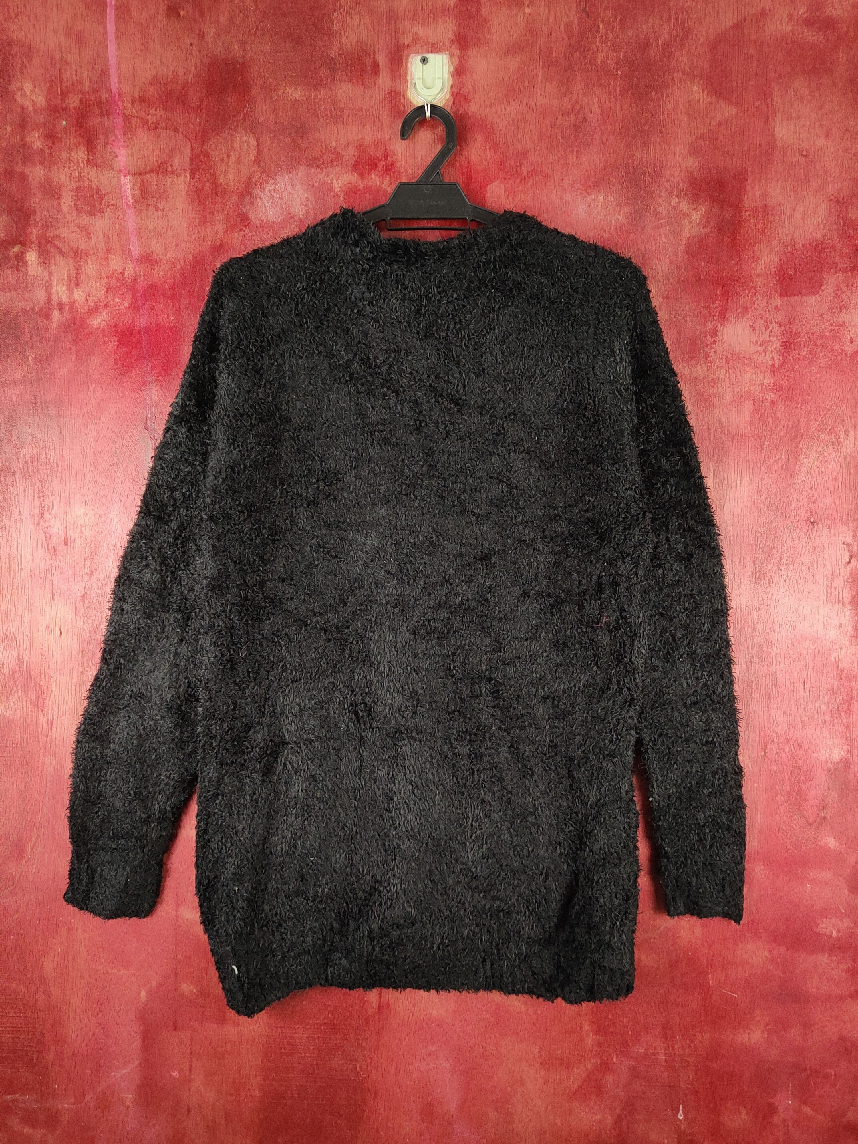 Homespun Knitwear Cinema Club Black Fur Mohair Knitwear Cardigan #S2179 Size US L / EU 52-54 / 3 - 7 Thumbnail