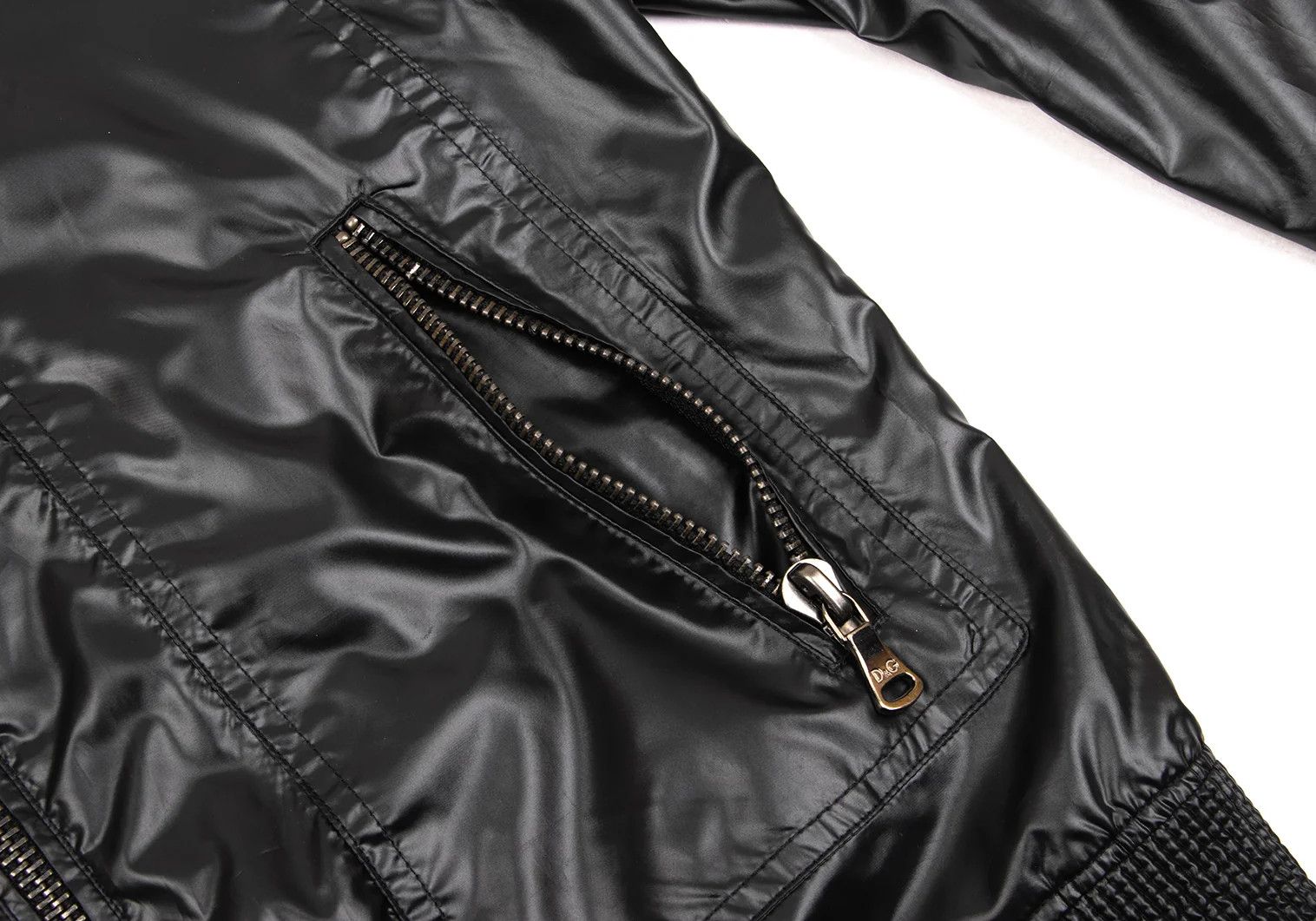 Polyester Zip Pocket Blouson in Black, Size 46