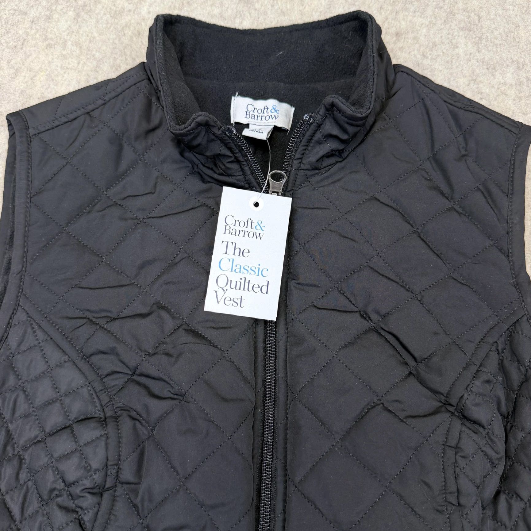 Croft & Barrow VINTAGE Croft & Barrow Vest Womens Small Black Quilted Fleece Lined Full Zip Pockets Size S / US 4 / IT 40 - 4 Thumbnail